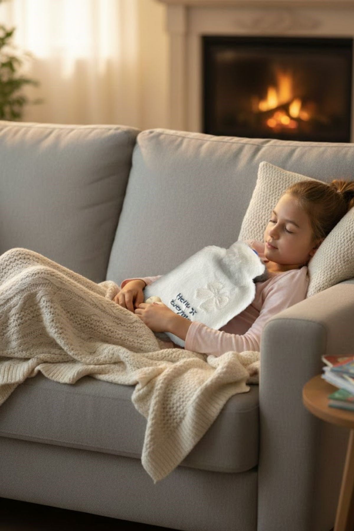 Hello Everyone Yazılı Kurdeleli Beyaz Peluş Sıcak Su Torbası 1 Lt – Yumuşak Kılıf, Uzun Süre Sıcak Tutan Termal Su Torbası