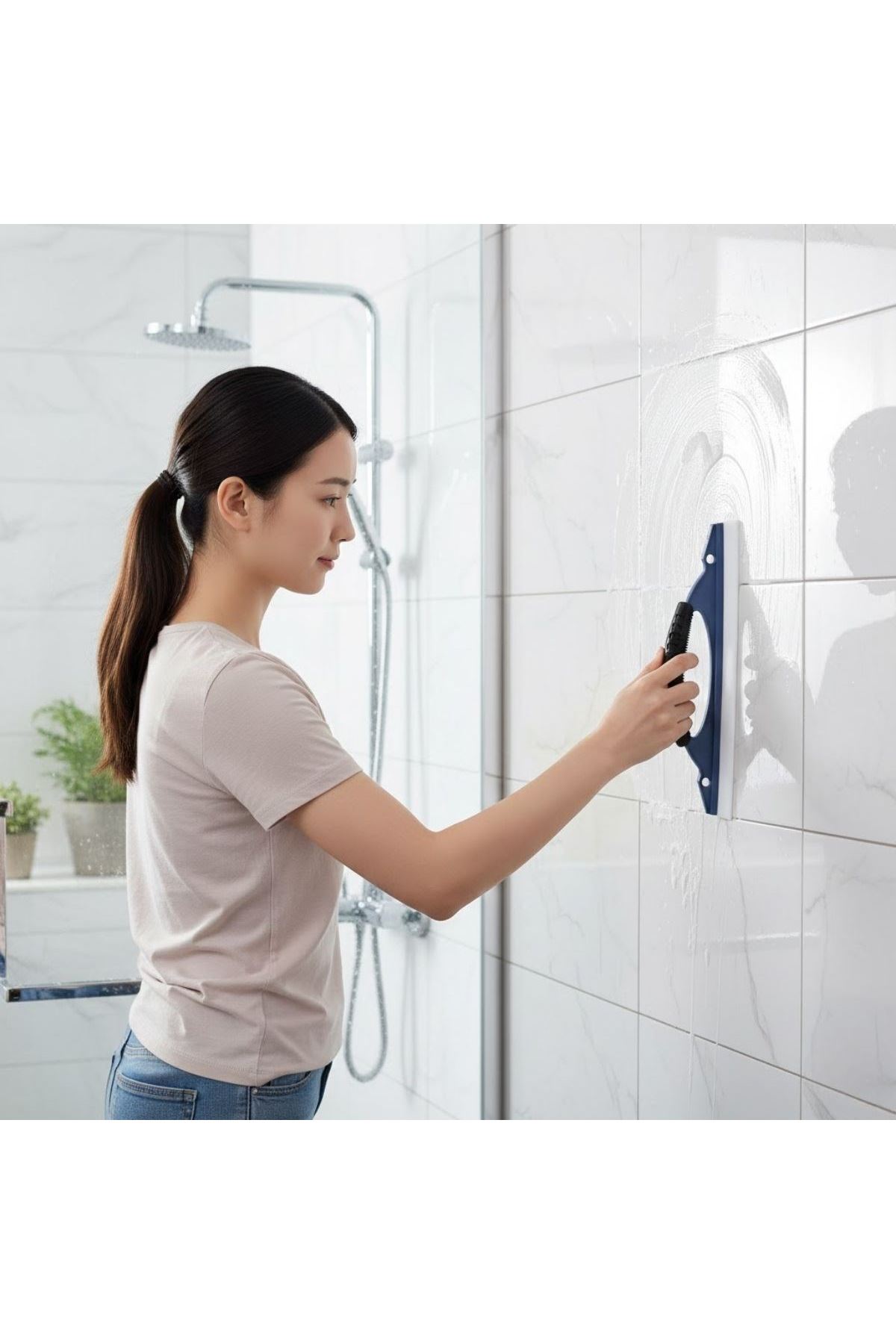 Çok Amaçlı Cam Çekçeği–Araç Camı, Duşakabin, Fayans ve Ayna İçin Leke Temizleme Aparatı