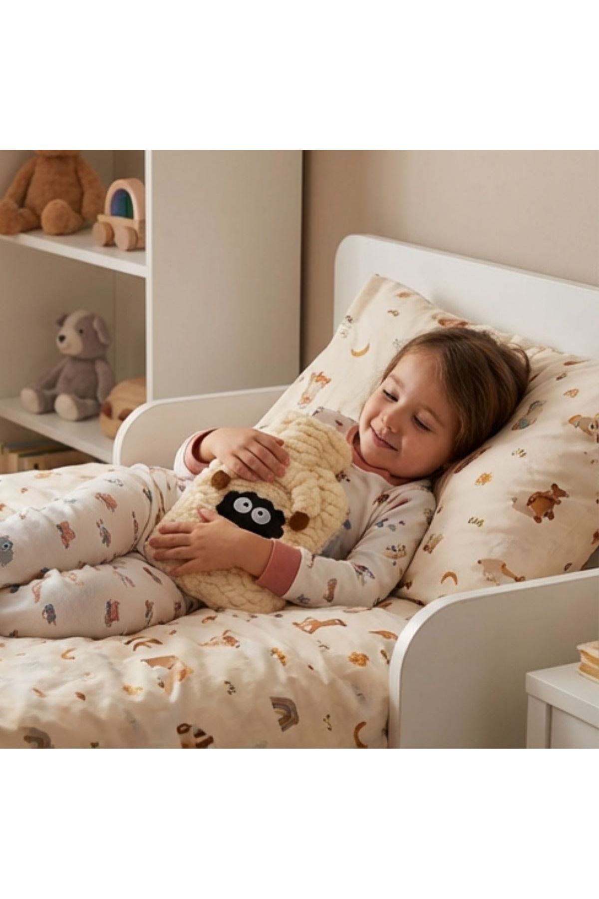 Kuzucuk Figürlü Peluş Sıcak Su Torbası 1 Lt – Yumuşak Kılıf, Uzun Süre Sıcak Tutan Termal Su Torbası