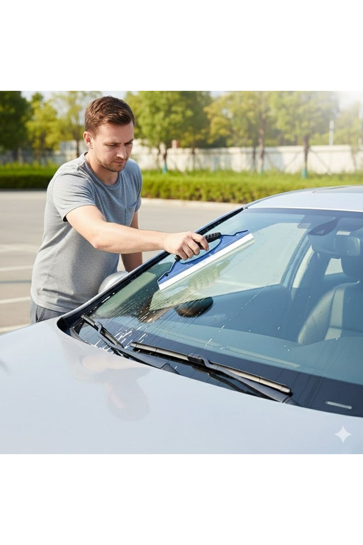 Çok Amaçlı Cam Çekçeği–Araç Camı, Duşakabin, Fayans ve Ayna İçin Leke Temizleme Aparatı