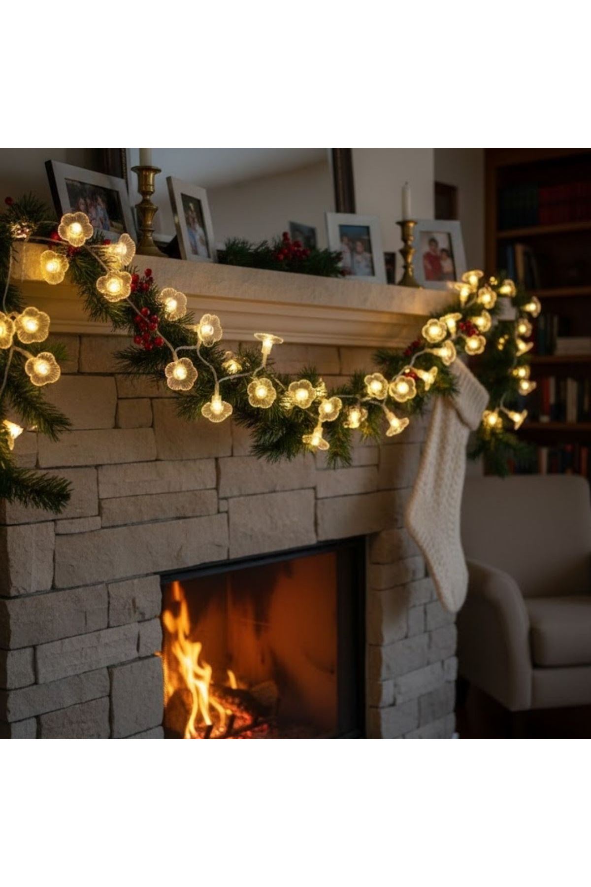 Çiçek Desenli 3.5 Metre USB LED Işık – 20 LED’li Dekoratif Ortam Aydınlatması