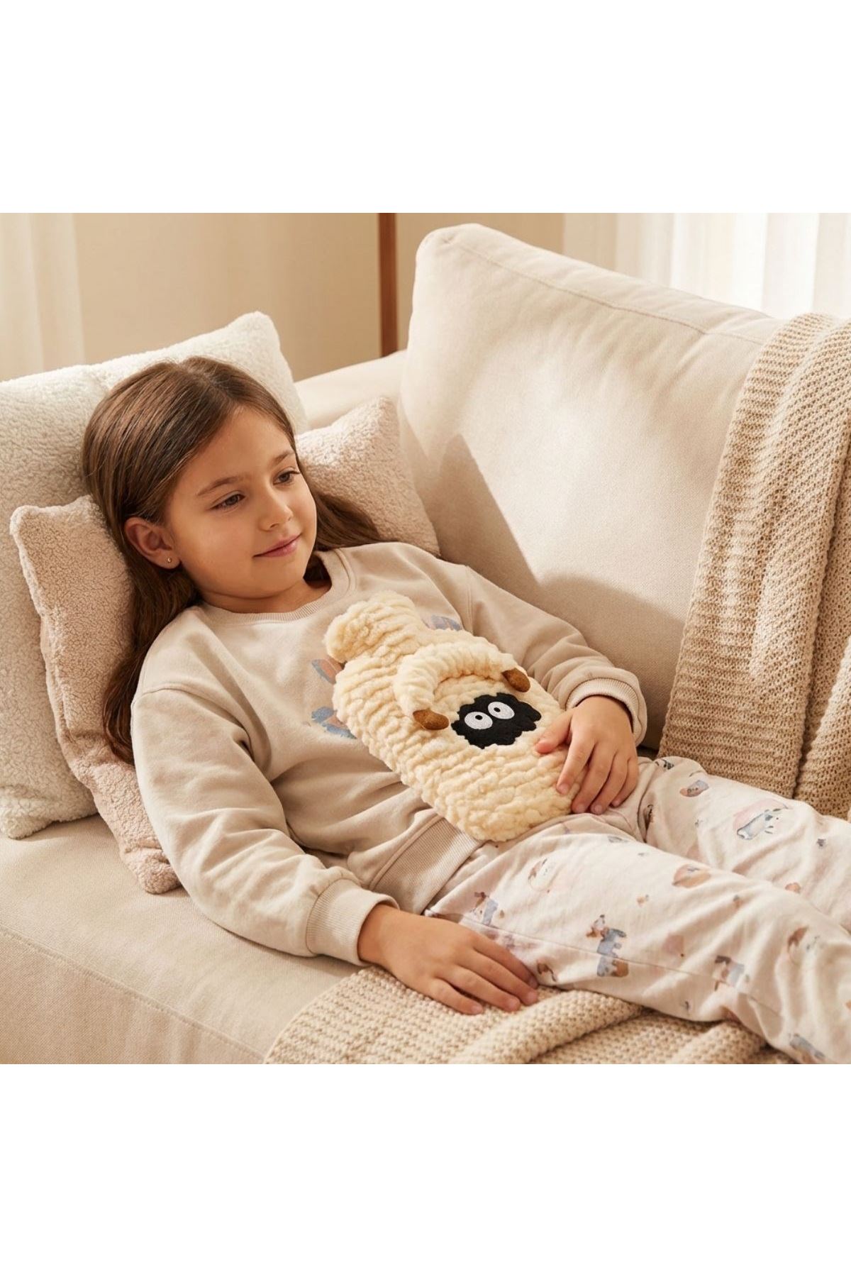 Kuzucuk Figürlü Peluş Sıcak Su Torbası 1 Lt – Yumuşak Kılıf, Uzun Süre Sıcak Tutan Termal Su Torbası