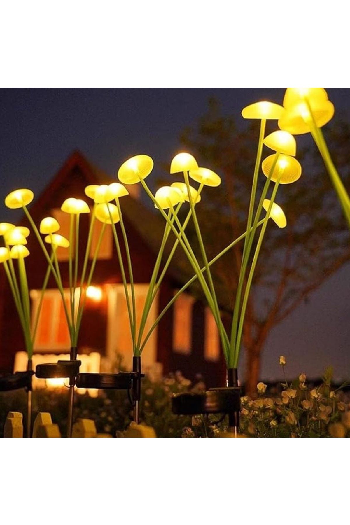 2 Adet Plastik Mantar Solar Bahçe Lambası – Güneş Enerjili LED Dış Mekan Aydınlatma, Otomatik Sensörlü Dekoratif Bahçe Işığı