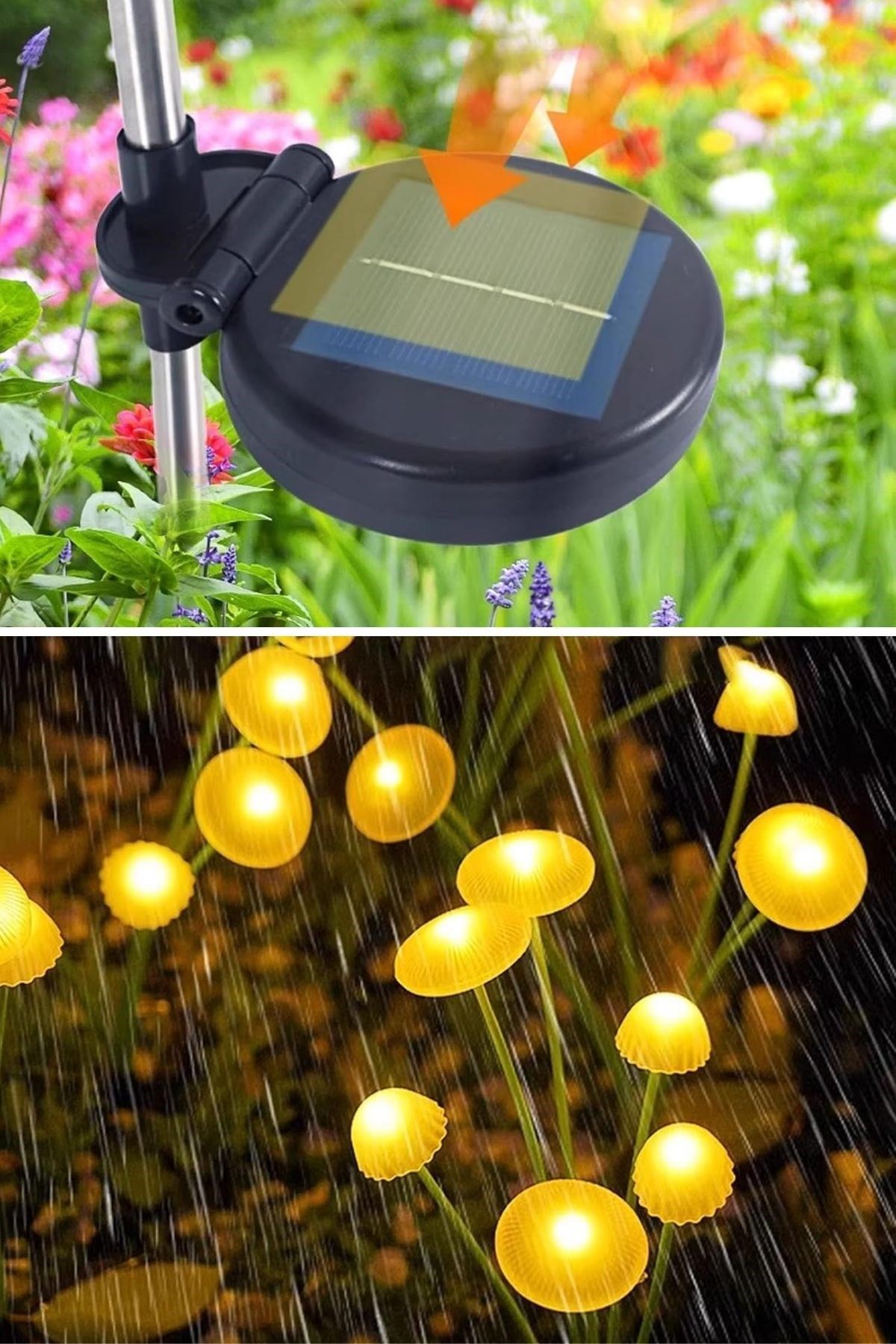 2 Adet Plastik Mantar Solar Bahçe Lambası – Güneş Enerjili LED Dış Mekan Aydınlatma, Otomatik Sensörlü Dekoratif Bahçe Işığı