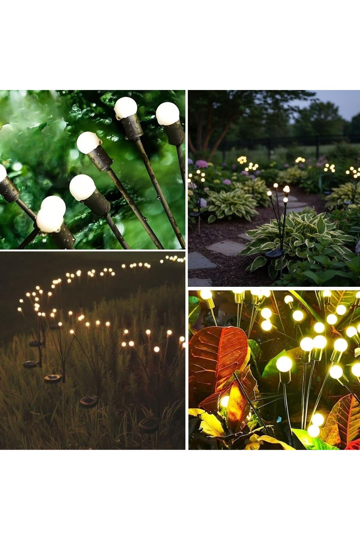 2 Adet Güneş Enerjili Plastik Bahçe Lambası – LED Dış Mekan Top Aydınlatma, Otomatik Açılıp Kapanan Solar Işık