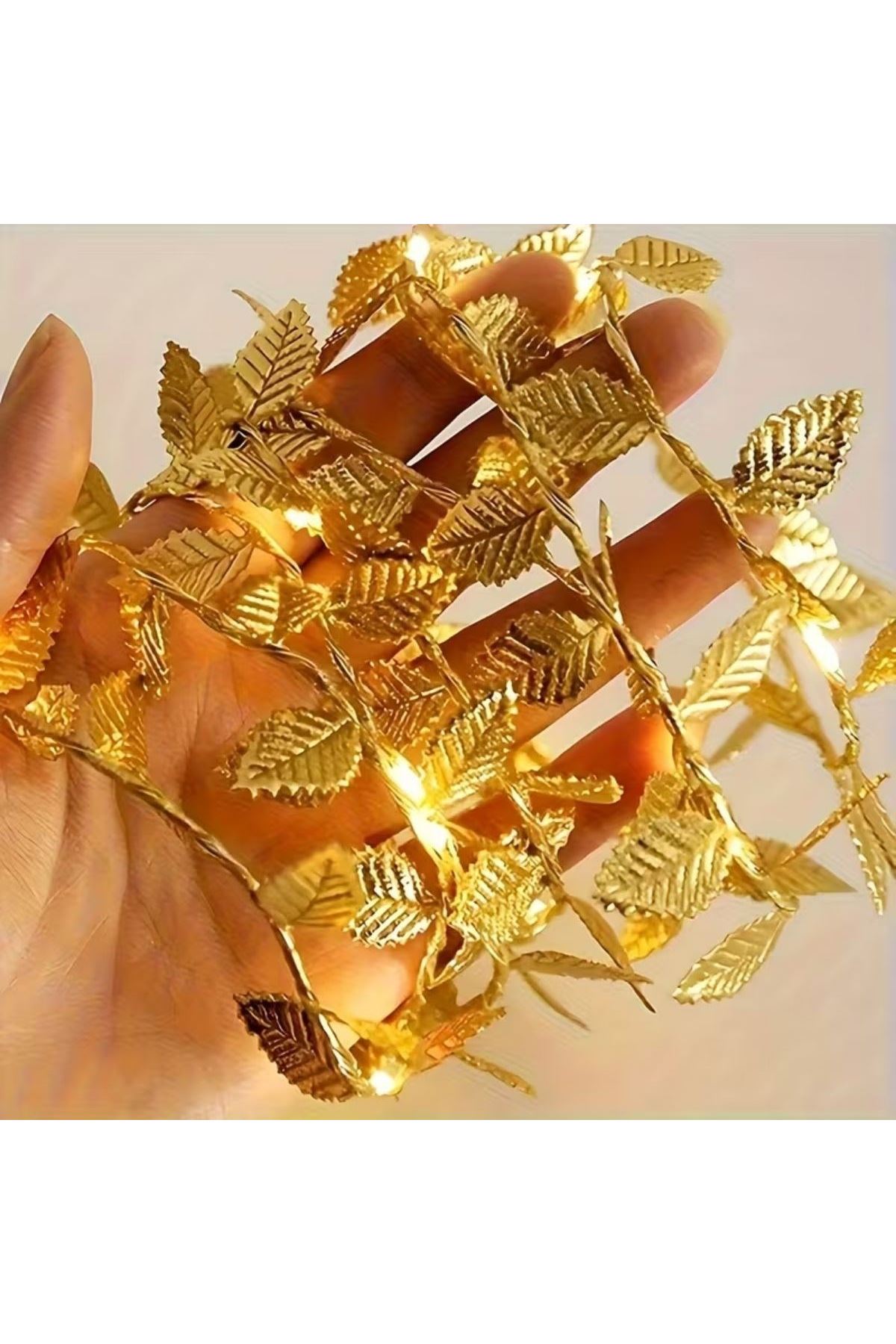 3 Metre Yaldızlı Gold LED Işık – Dekoratif Ortam ve Yılbaşı Aydınlatması