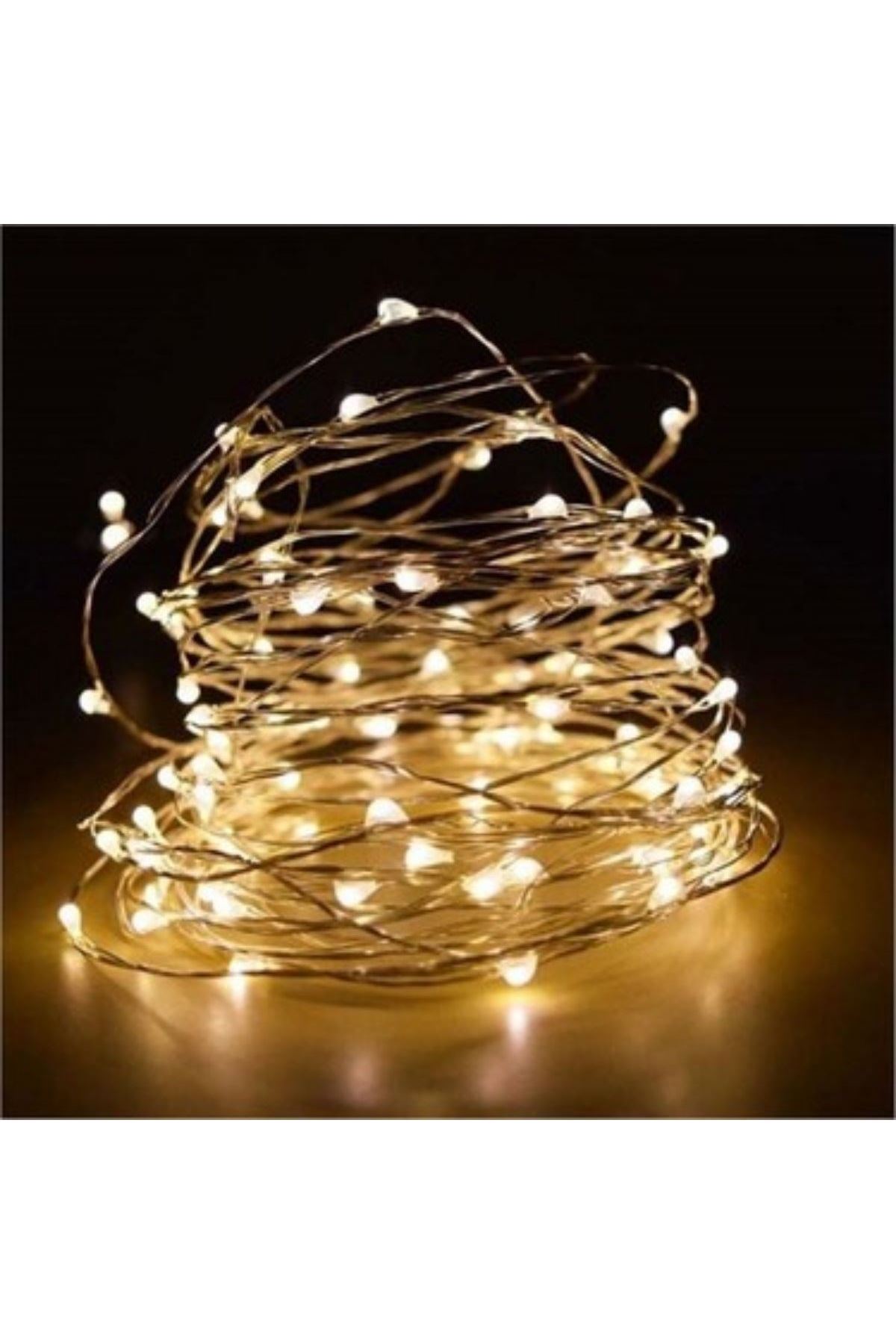 Sarı Peri LED Flaşlı Işık – 10 Metre Dekoratif Oda ve Organizasyon Aydınlatması