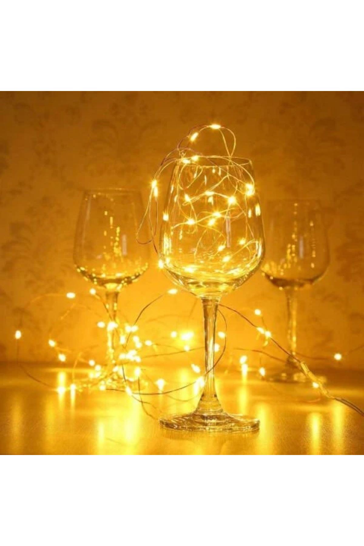 Sarı Peri LED Flaşlı Işık – 10 Metre Dekoratif Oda ve Organizasyon Aydınlatması