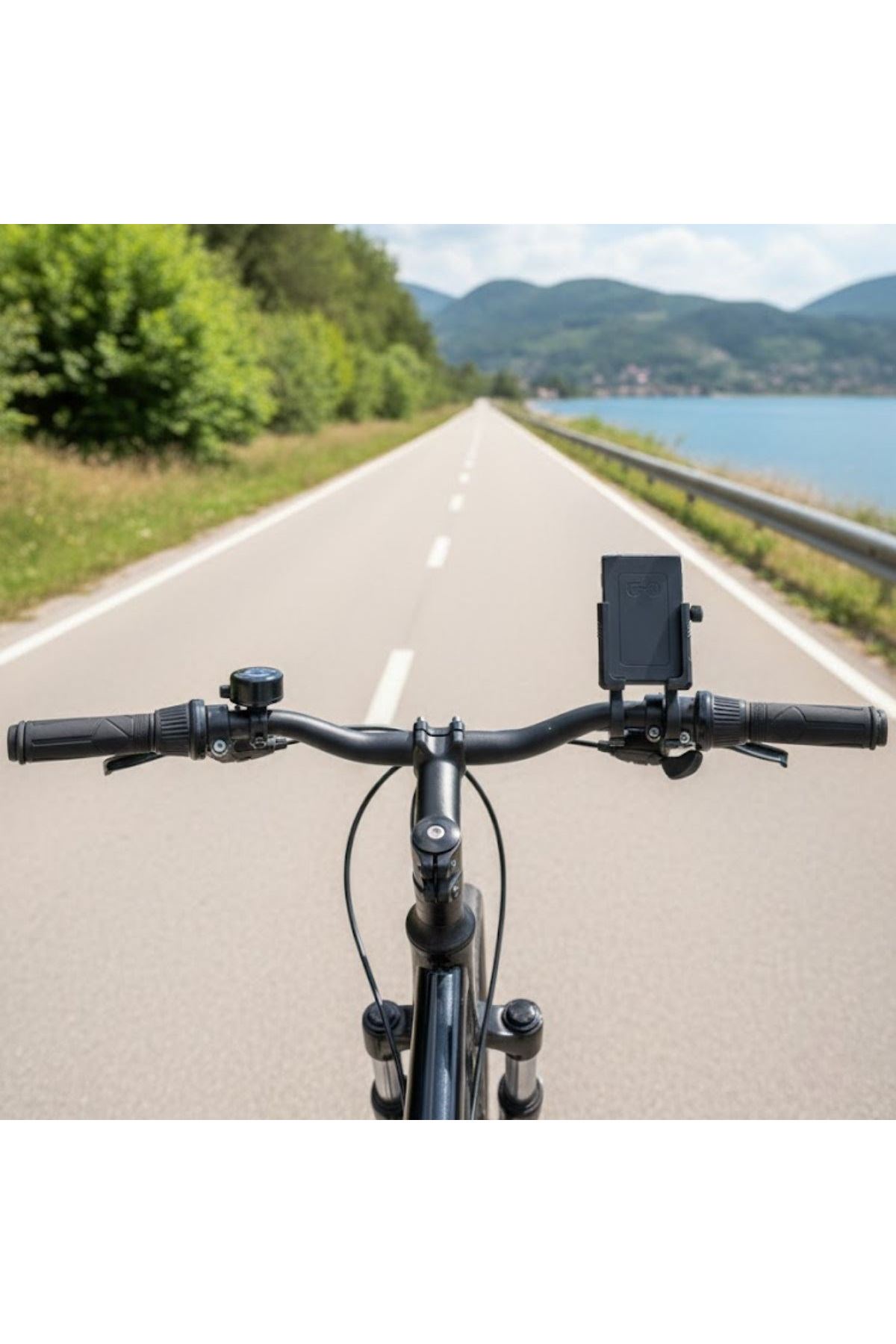 Evrensel Motosiklet Telefon Tutucu – Kaymaz, Kilitlenebilir Güvenli Tutuşlu, 360° Ayarlanabilir Gidon Bağlantılı Akıllı Telefon Aparatı