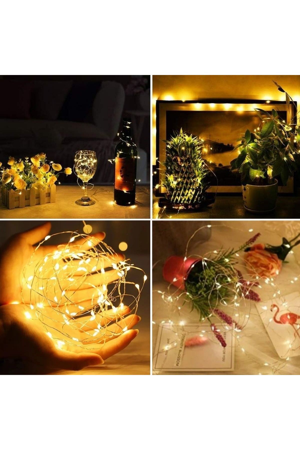 Sarı Peri LED Flaşlı Işık – 3 Metre Dekoratif Oda ve Organizasyon Aydınlatması