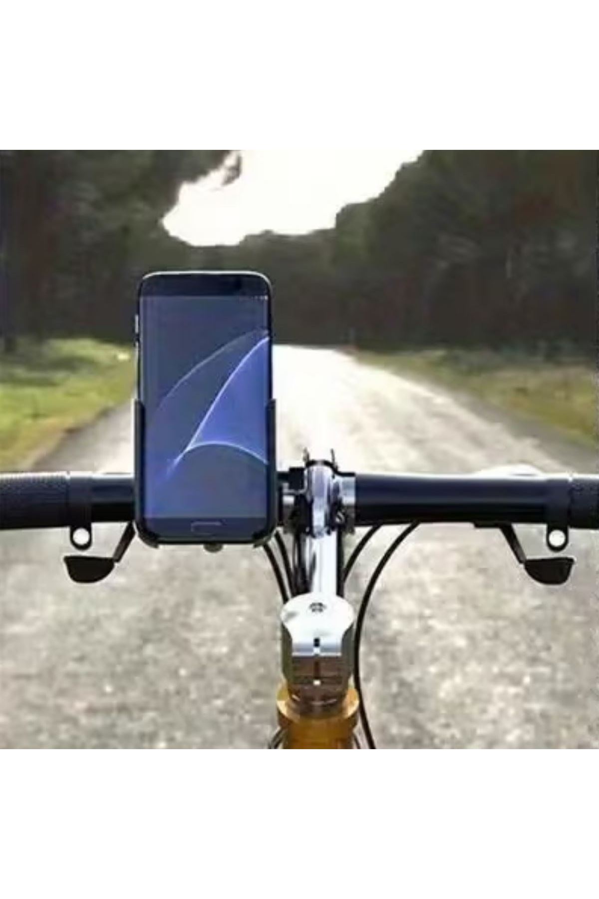 Motosiklet Gidon Telefon Tutucu–360° Döner, Kaymaz Sabitleme Sistemli, Sarsıntı Önleyici Telefon Tutucu Aparat