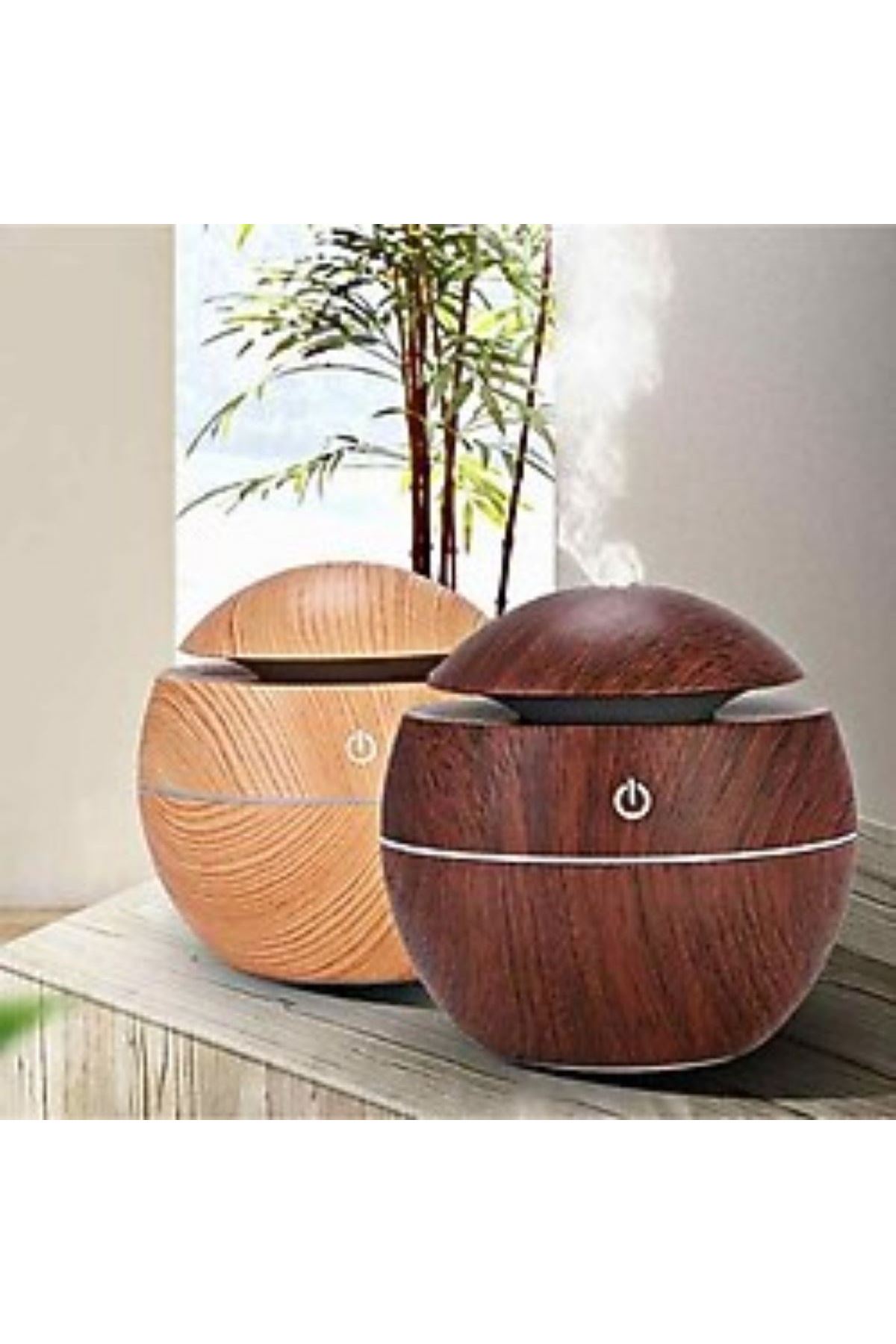 Küre Model Akasya Renk Hava Nemlendirici – Ultrasonik Soğuk Buhar Makinesi, LED Işıklı Masaüstü Oda Nemlendirici
