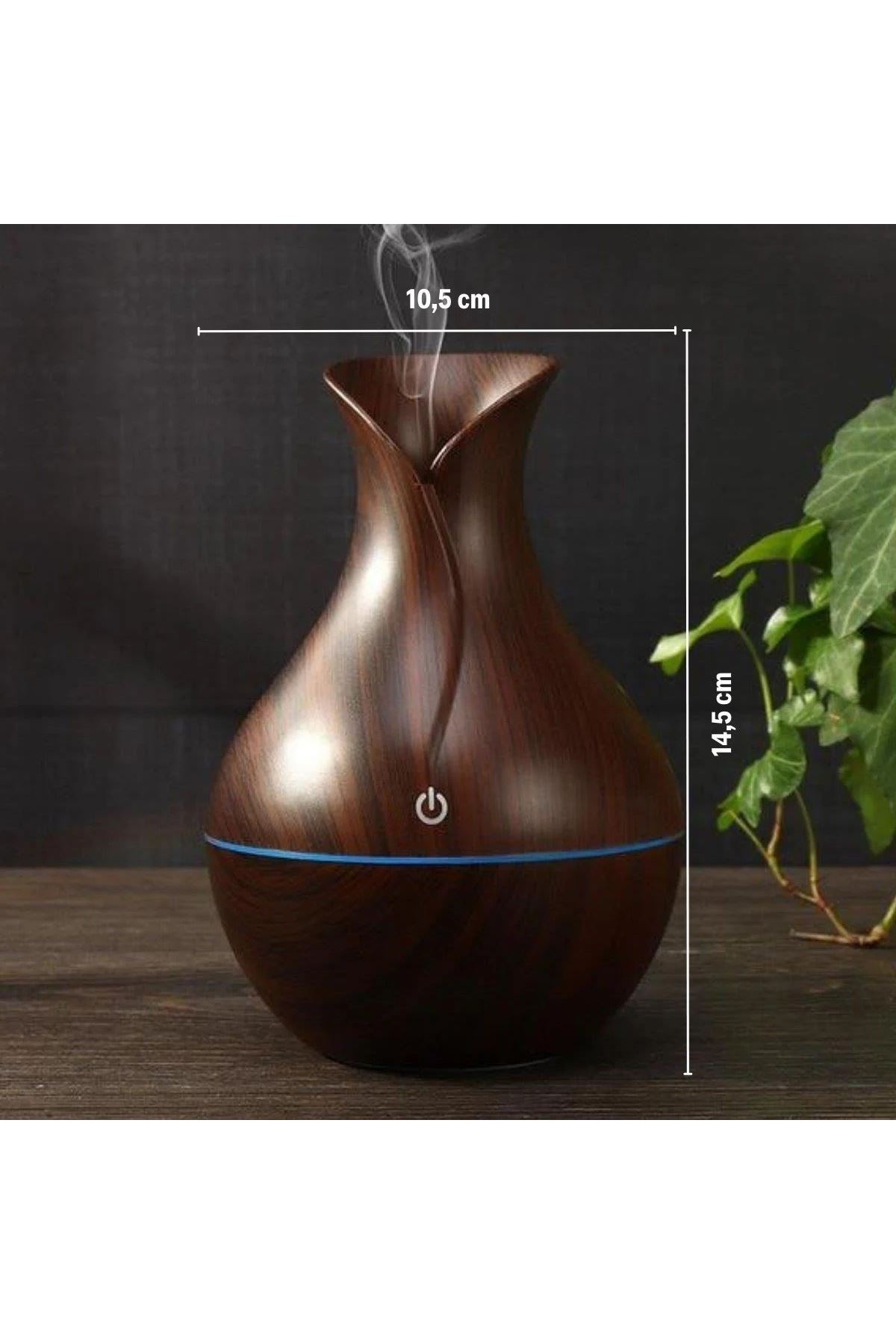 Damla Model Akasya Renk Hava Nemlendirici – Ultrasonik Soğuk Buhar Makinesi, LED Işıklı Masaüstü Oda Nemlendirici