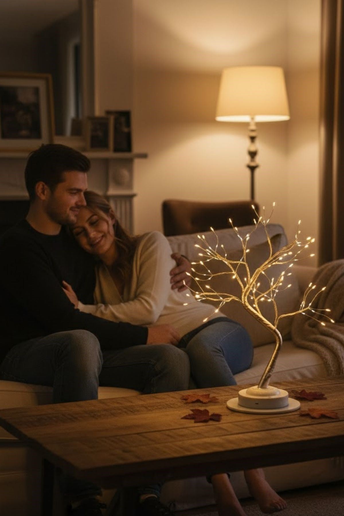 Masaüstü Peri Ağaç LED Lamba – Gün Işığı Rengi, 3 Kademeli Işık Ayarlı, Şarjlı Dekoratif Ortam Aydınlatması