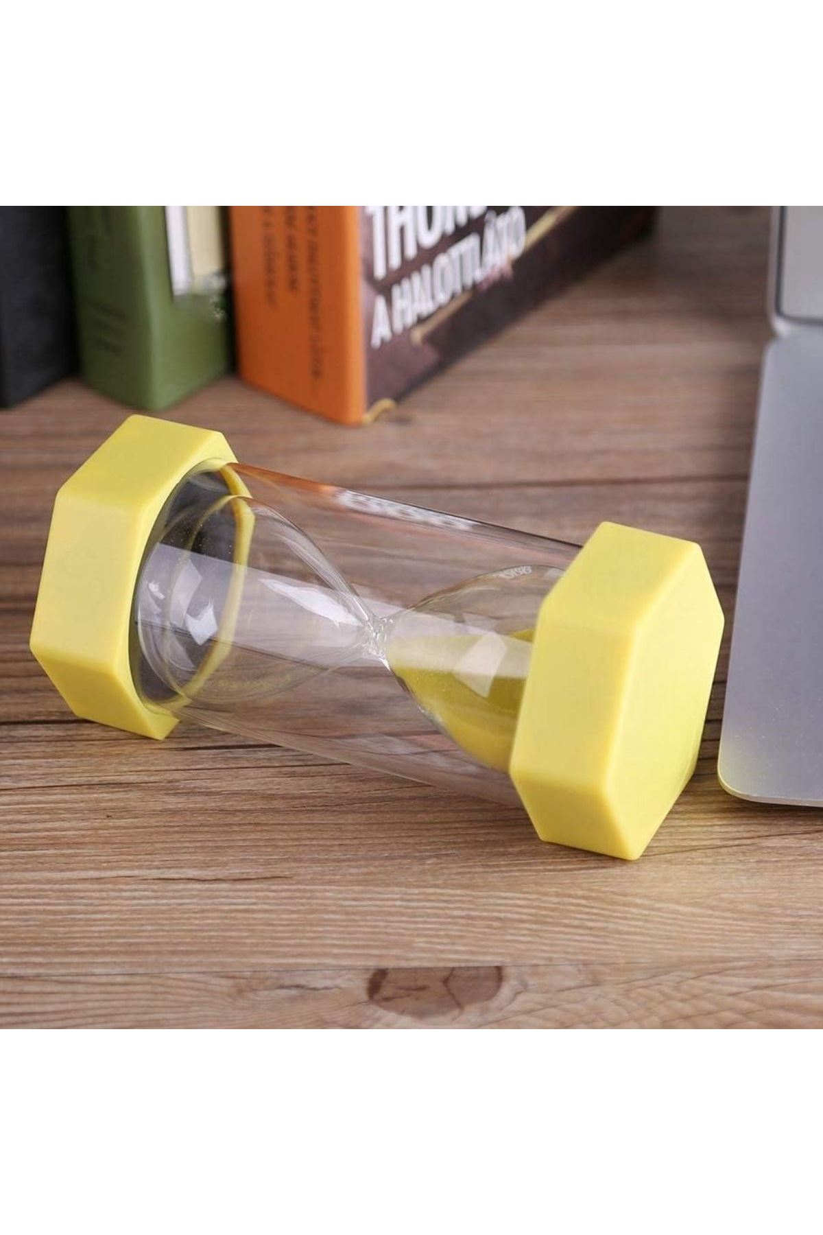 Renkli Cam Kum Saati – Dekoratif Masaüstü Zaman Ölçer, Estetik Ofis ve Ev Aksesuarı