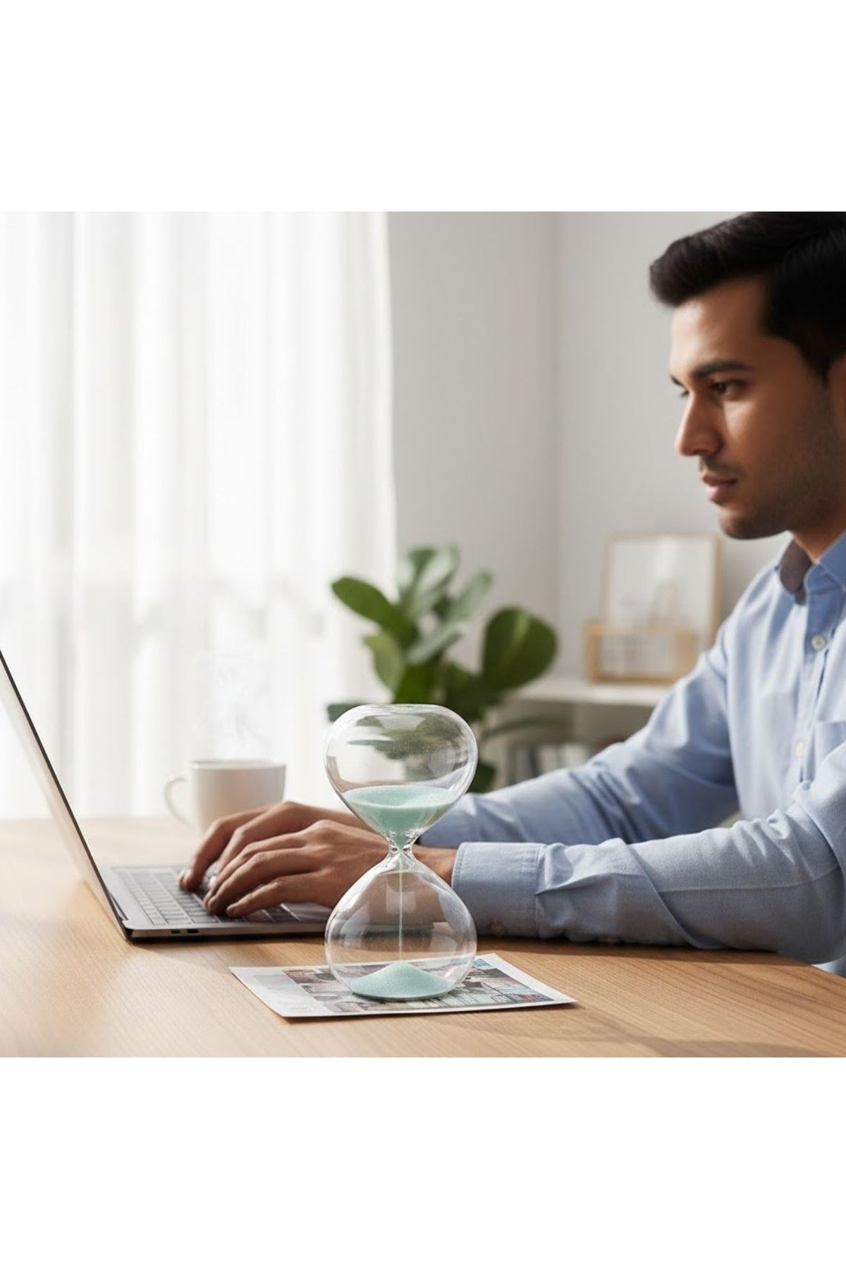 Masaüstü Cam Kum Saati – Estetik Tasarım, Dekoratif Zaman Ölçüm Aleti