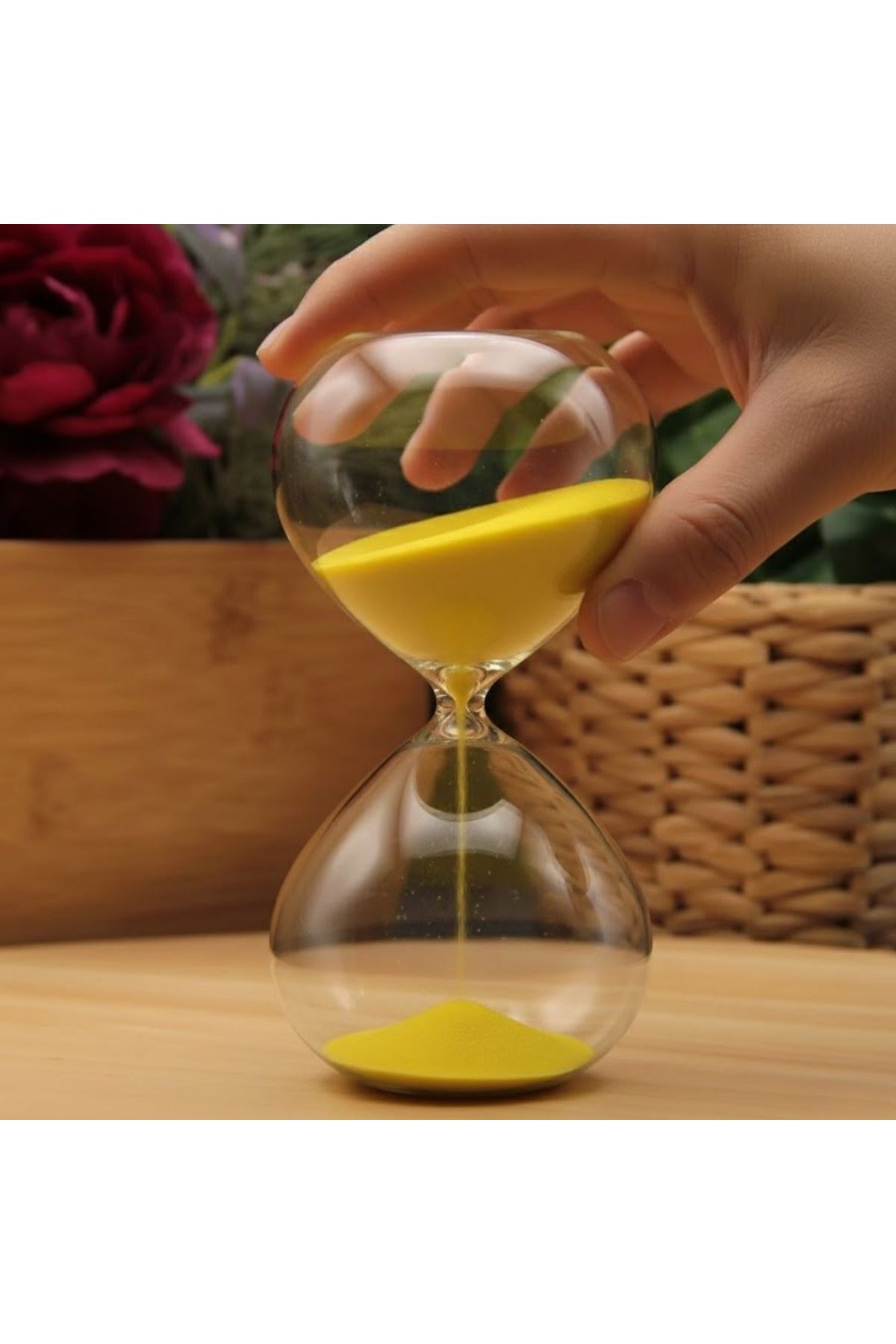 Masaüstü Cam Kum Saati – Estetik Tasarım, Dekoratif Zaman Ölçüm Aleti