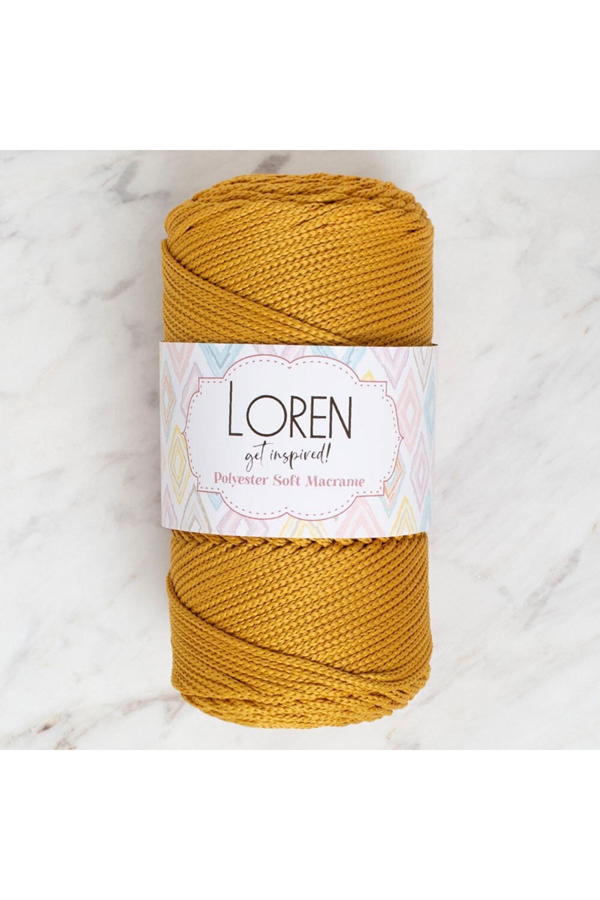 Loren Polyester Soft Macrame Hardal El Örgü İpi - LM061 - 34449