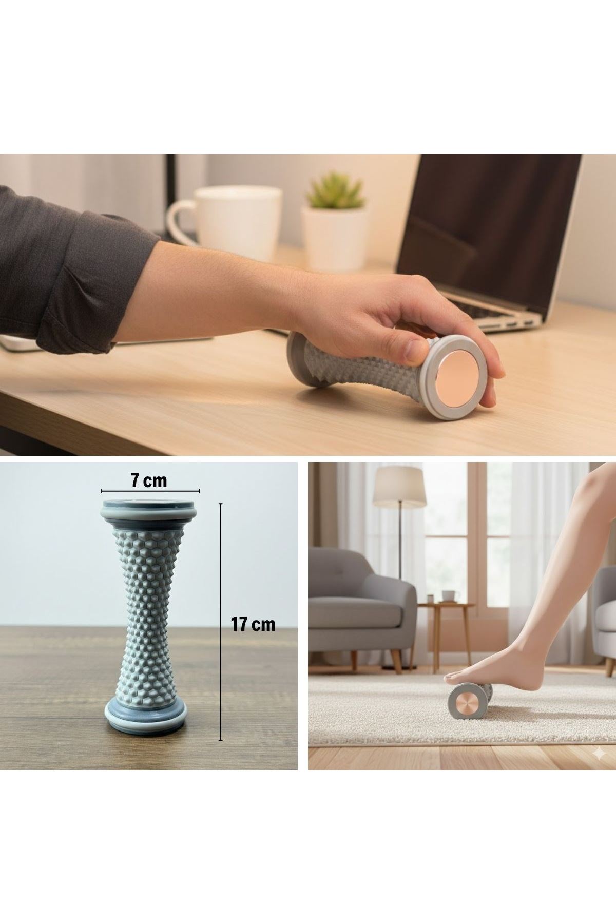 Ayak, El ve Bilekler İçin Yuvarlamalı Masaj Aleti – Manuel Refleksoloji ve Kas Rahatlatıcı Masaj Aparatı