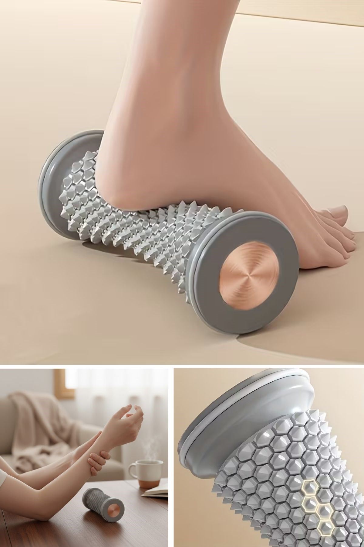 Ayak, El ve Bilekler İçin Yuvarlamalı Masaj Aleti – Manuel Refleksoloji ve Kas Rahatlatıcı Masaj Aparatı