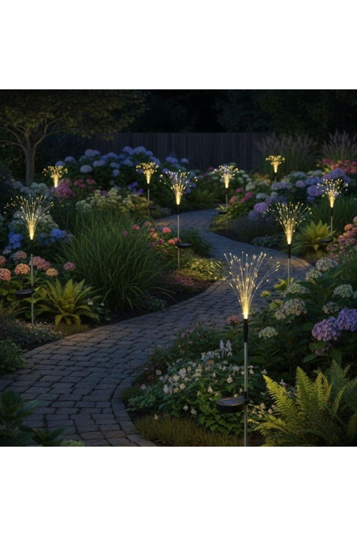 2 Adet Saçak Model Solar Bahçe Lambası – Güneş Enerjili LED Dış Mekan Aydınlatma, Otomatik Sensörlü Dekoratif Işık