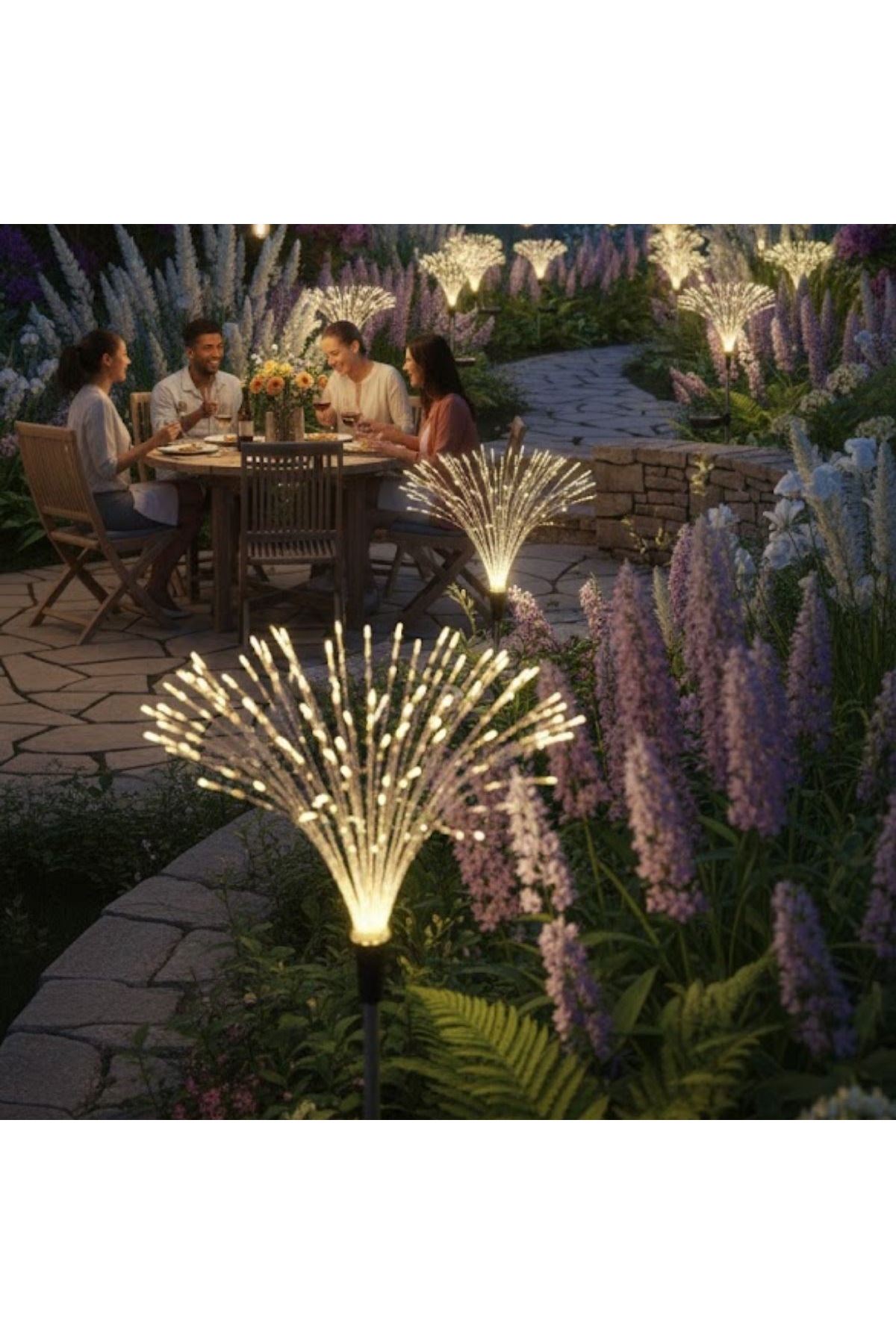 2 Adet Saçak Model Solar Bahçe Lambası – Güneş Enerjili LED Dış Mekan Aydınlatma, Otomatik Sensörlü Dekoratif Işık