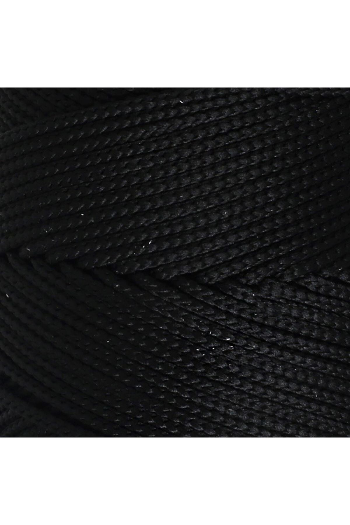 Loren Polyester Soft Macrame Siyah El Örgü İpi - LM040 - 34445