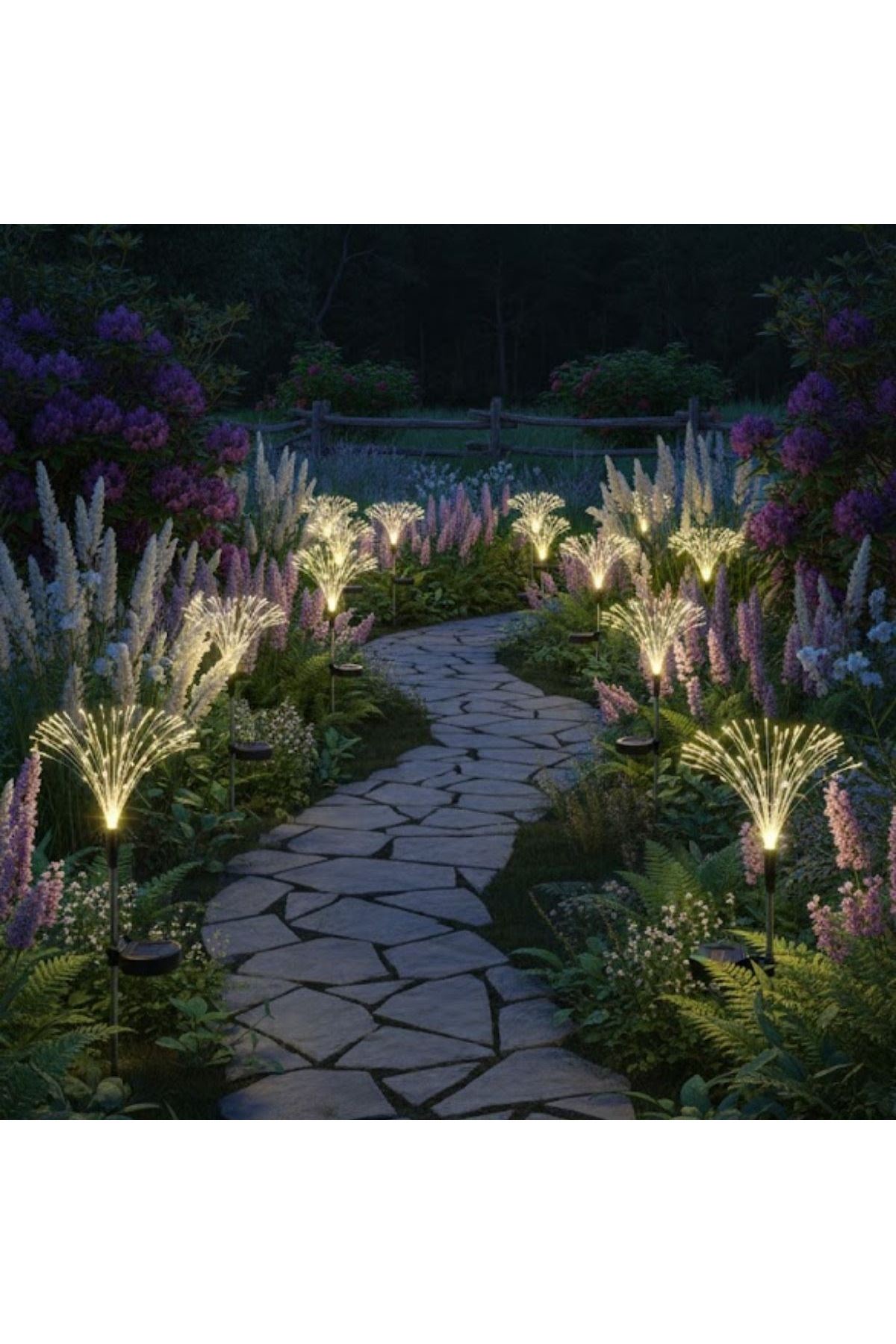 2 Adet Saçak Model Solar Bahçe Lambası – Güneş Enerjili LED Dış Mekan Aydınlatma, Otomatik Sensörlü Dekoratif Işık