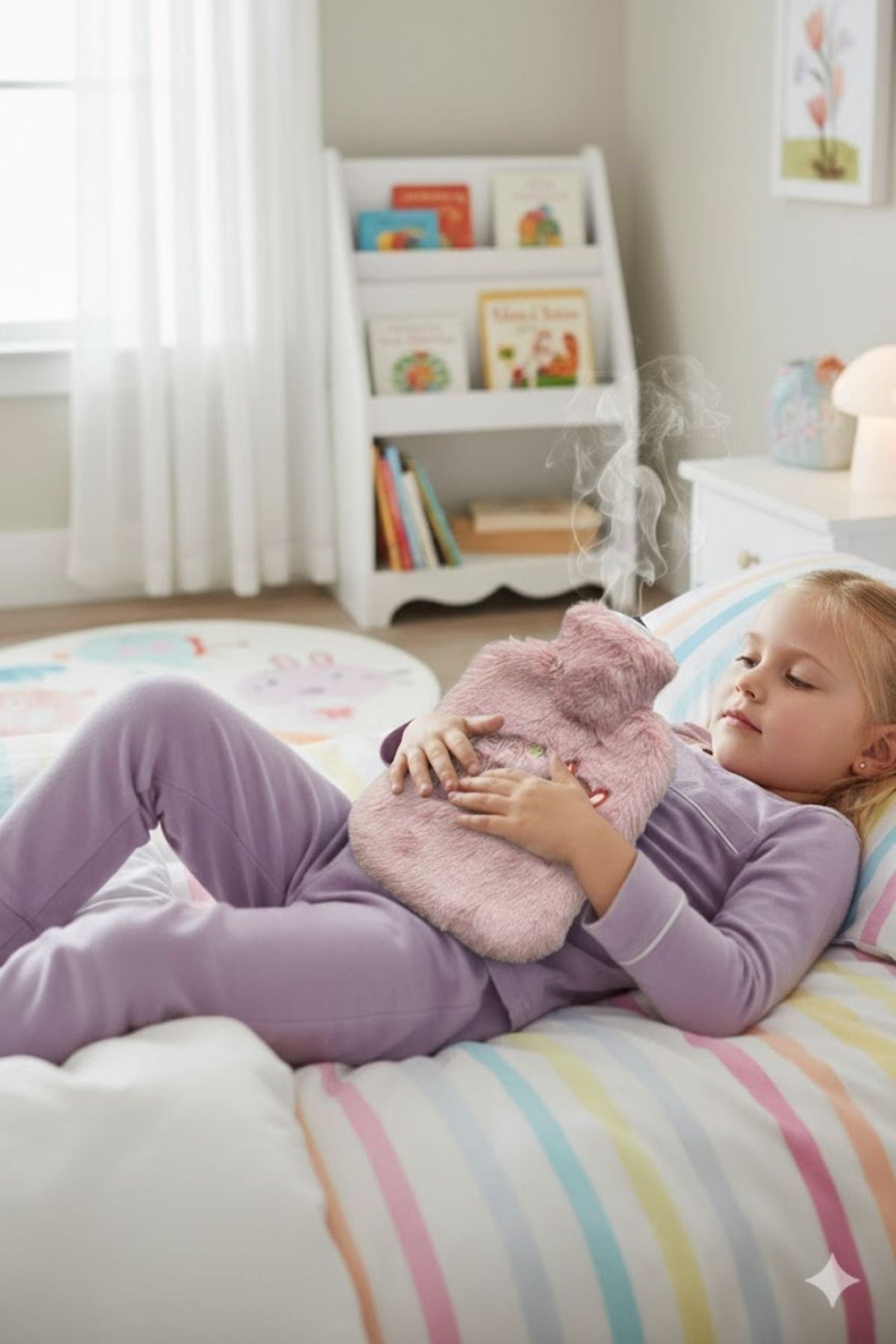 Mutlu Robot Hayvan Figürlü Pembe Peluş Sıcak Su Torbası 1 Lt – Yumuşak Kılıf, Uzun Süre Sıcak Tutan Termal Su Torbası