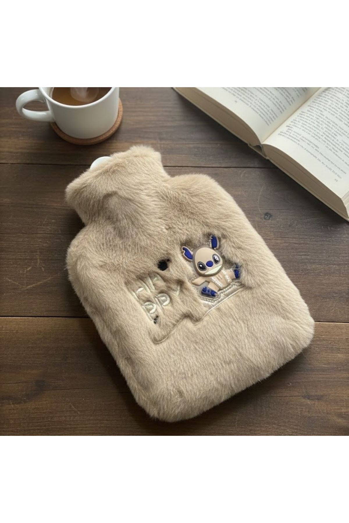 Mutlu Robot Hayvan Figürlü Peluş Sıcak Su Torbası 1 Lt – Yumuşak Kılıf, Uzun Süre Sıcak Tutan Termal Su Torbası