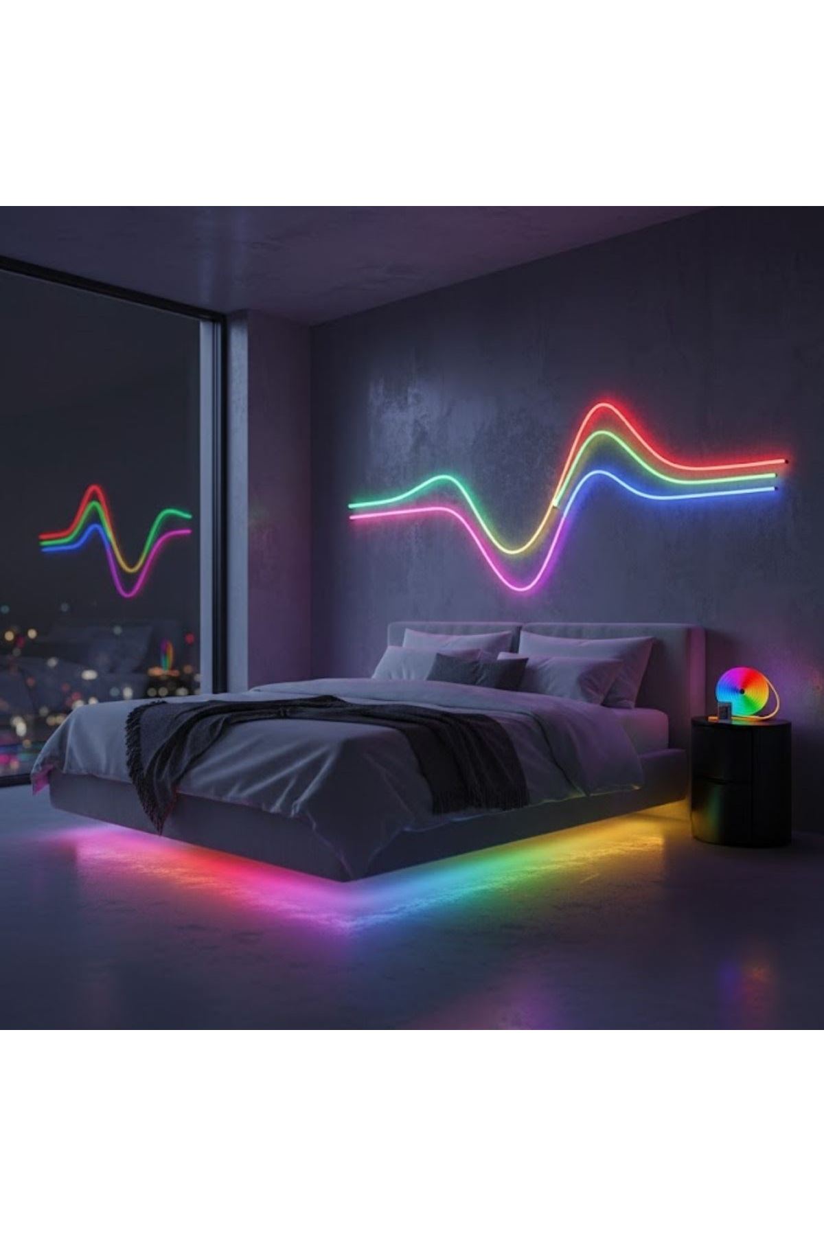3 Metre Neon LED Işık – Esnek Dekoratif Ortam ve Oda Aydınlatması