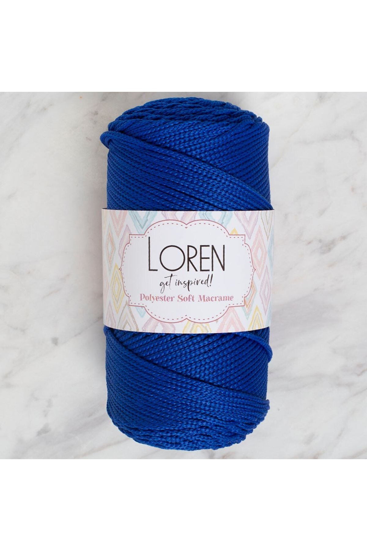 Loren Polyester Soft Macrame Saks Mavisi El Örgü İpi - LM029 - 34435