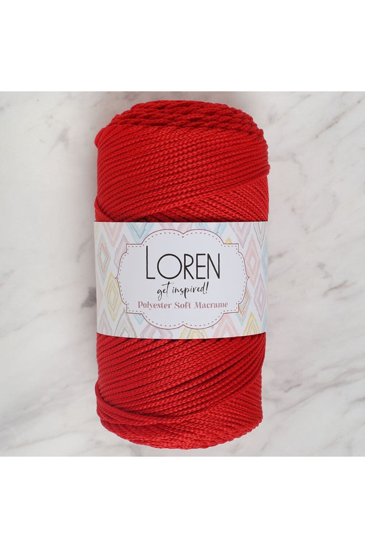 Loren Polyester Soft Macrame Kırmızı El Örgü İpi - LM019 - 34432