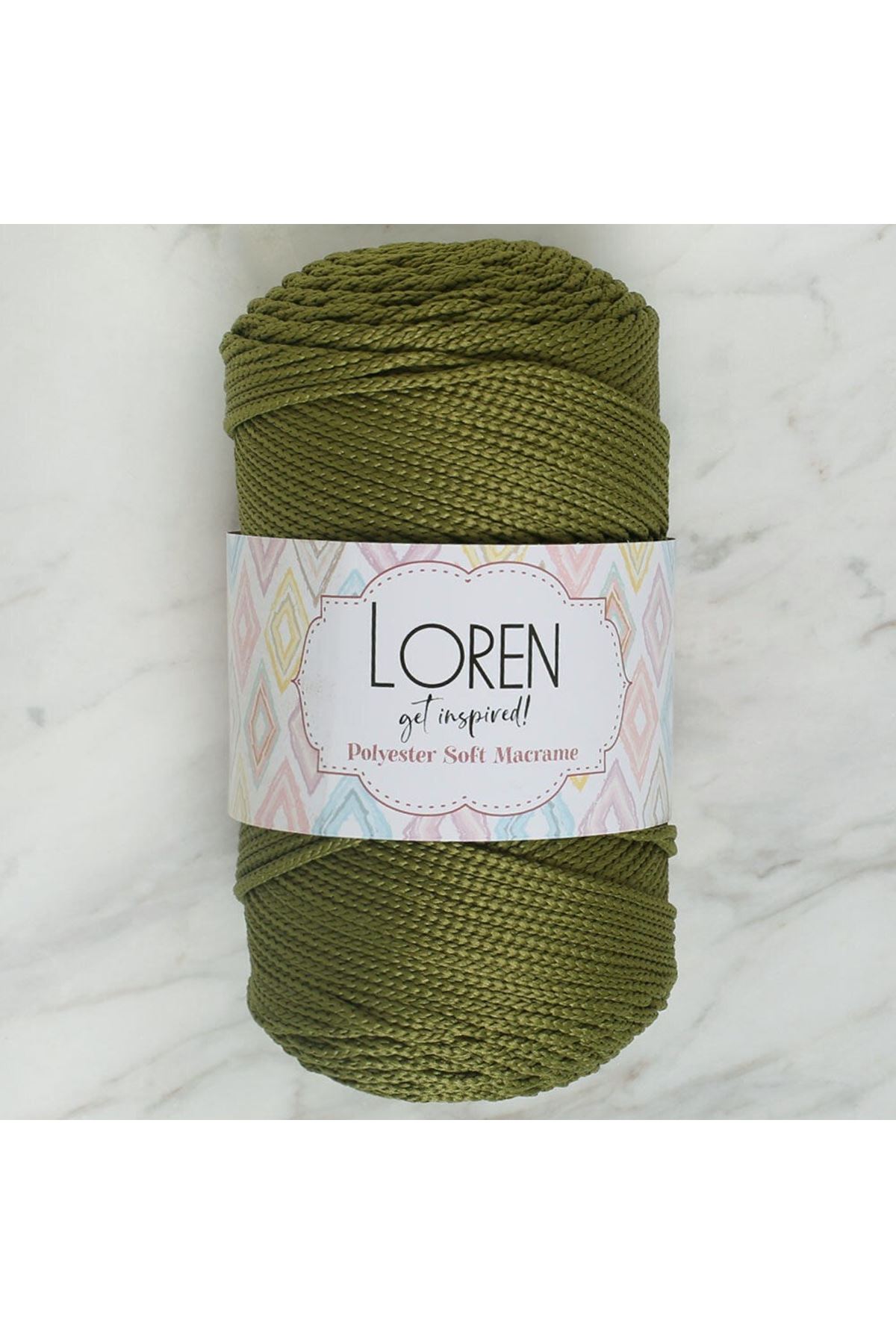 Loren Polyester Soft Macrame Yeşil El Örgü İpi - LM010 - 34429