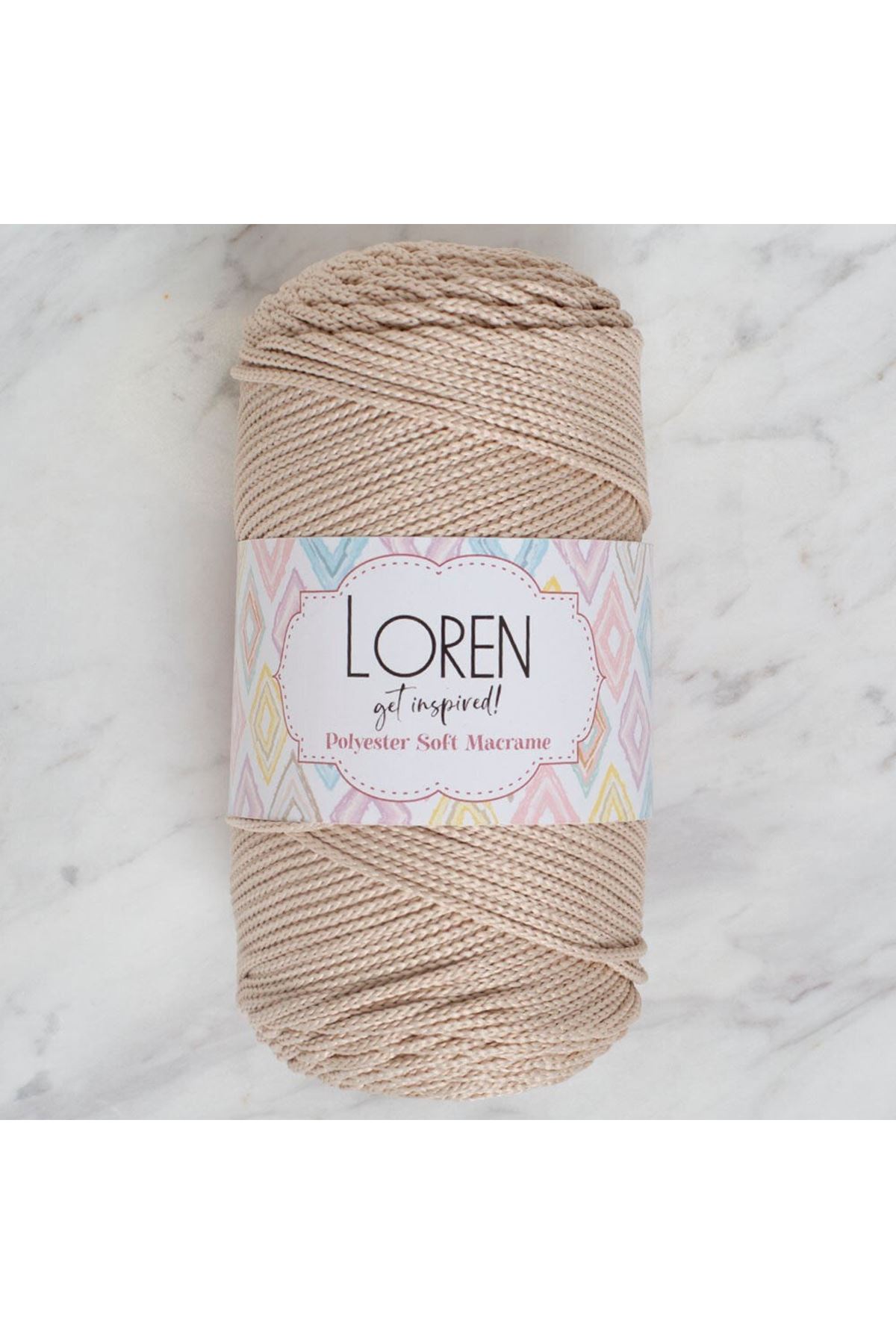 Loren Polyester Soft Macrame Taş Rengi El Örgü İpi - LM005 - 34428