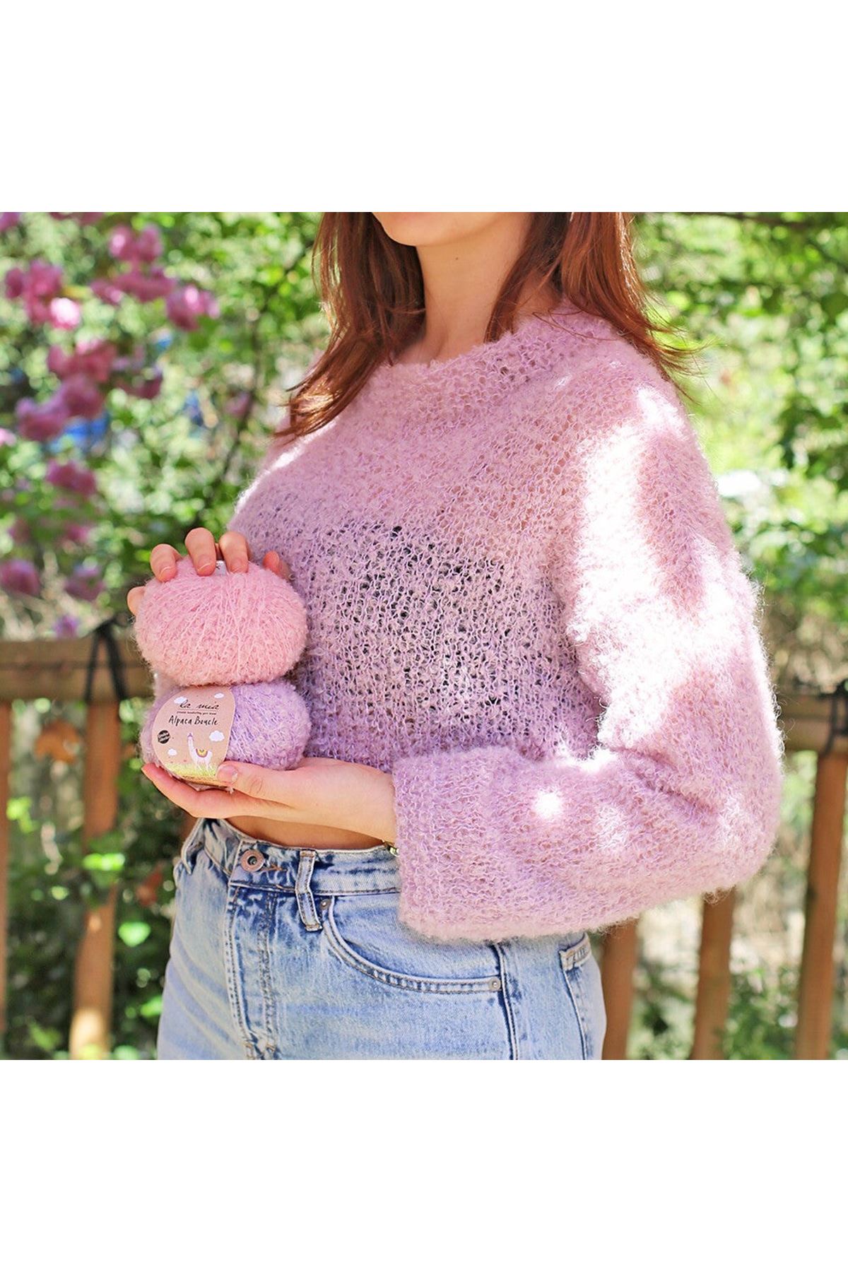 La Mia Alpaca Boucle 50 Gr Mavi El Örgü İpi - L339 - 34390