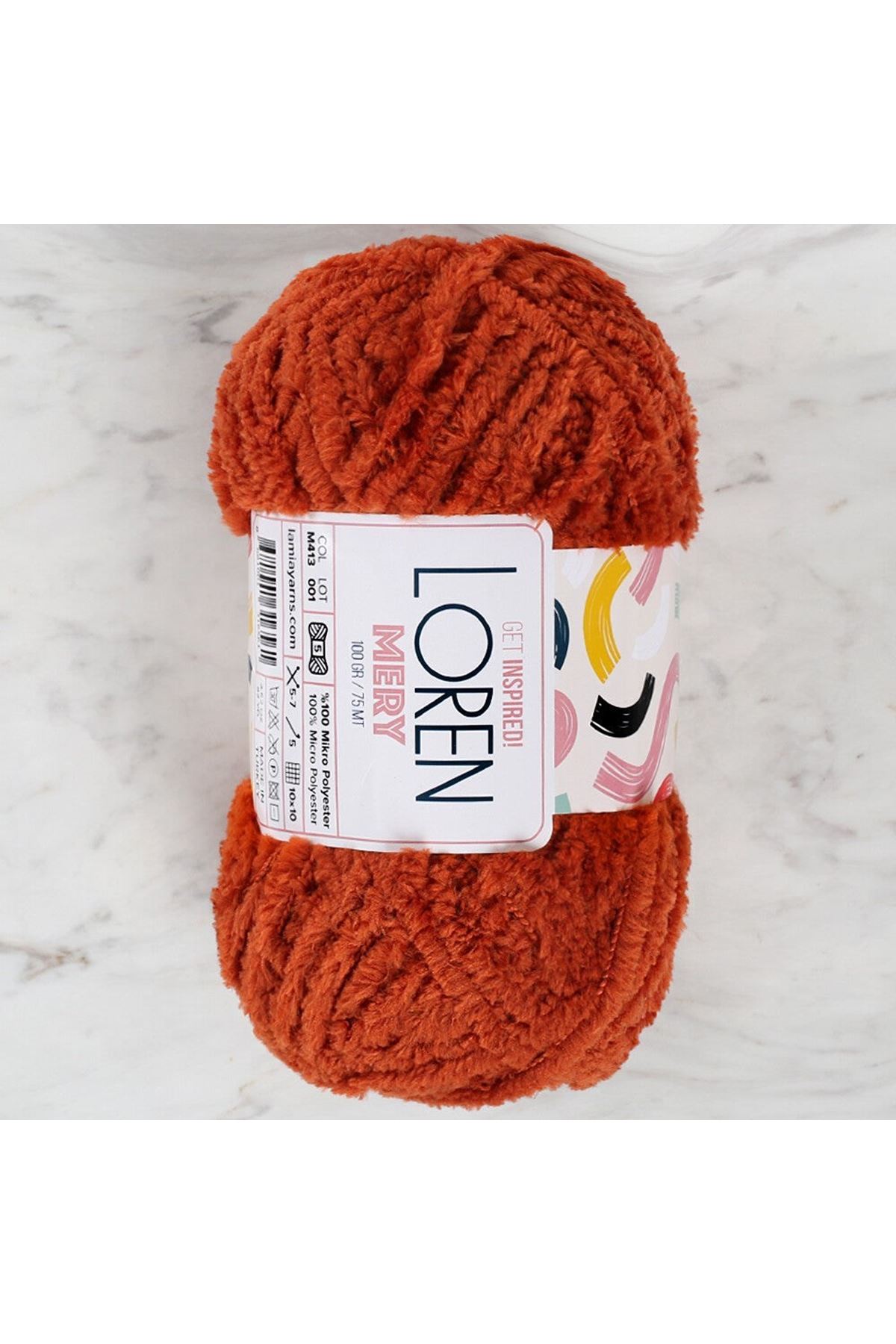 Loren Mery Kiremit Rengi El Örgü İpi - M413 - 34319