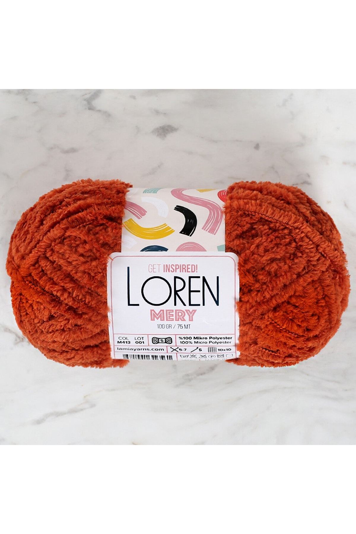 Loren Mery Kiremit Rengi El Örgü İpi - M413 - 34319