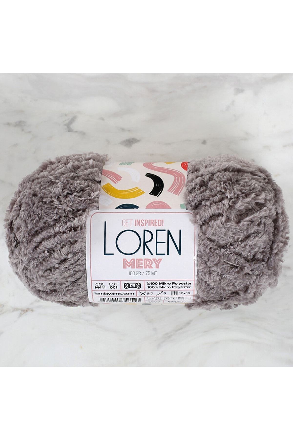 Loren Mery Gri El Örgü İpi - M411 - 34317