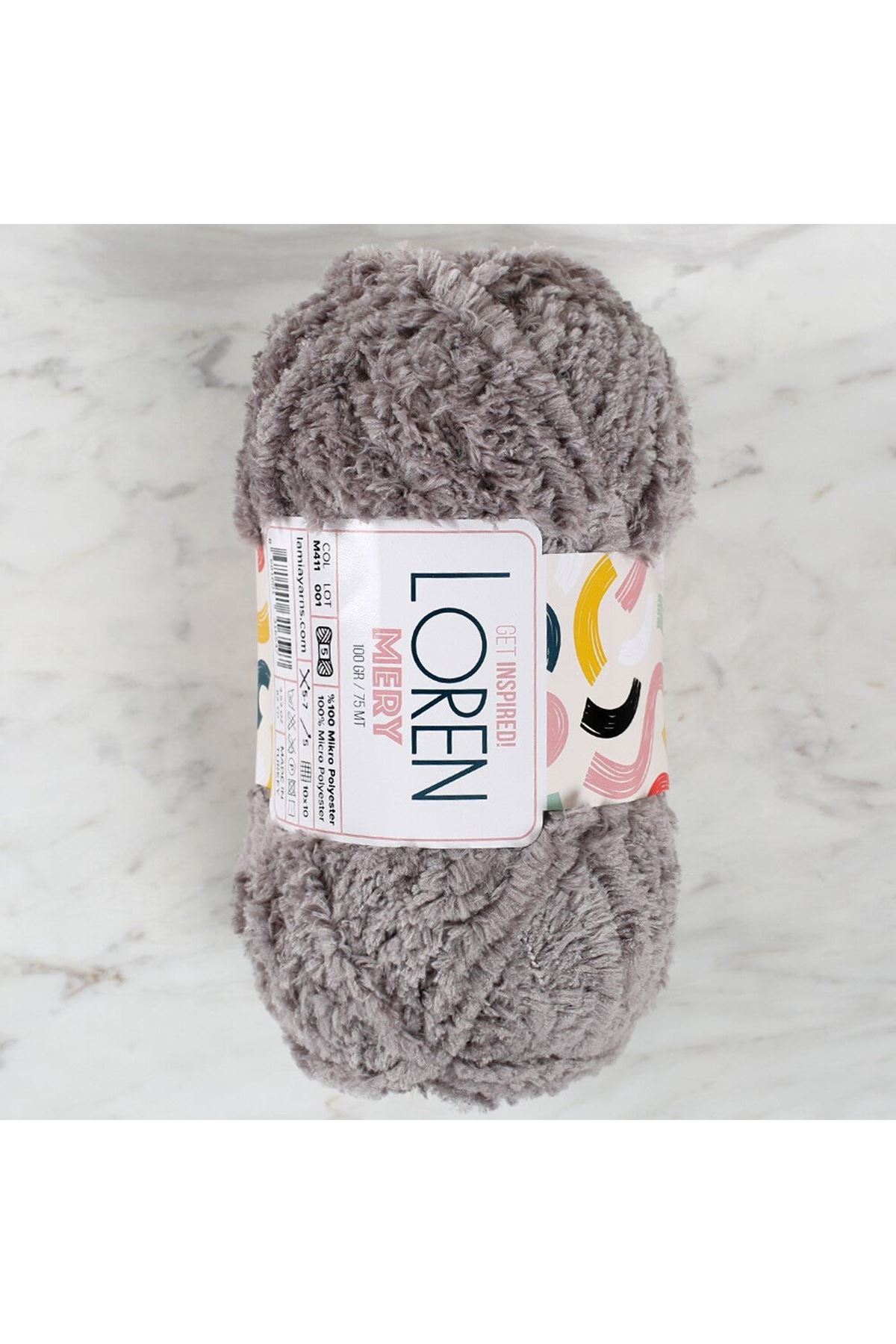 Loren Mery Gri El Örgü İpi - M411 - 34317
