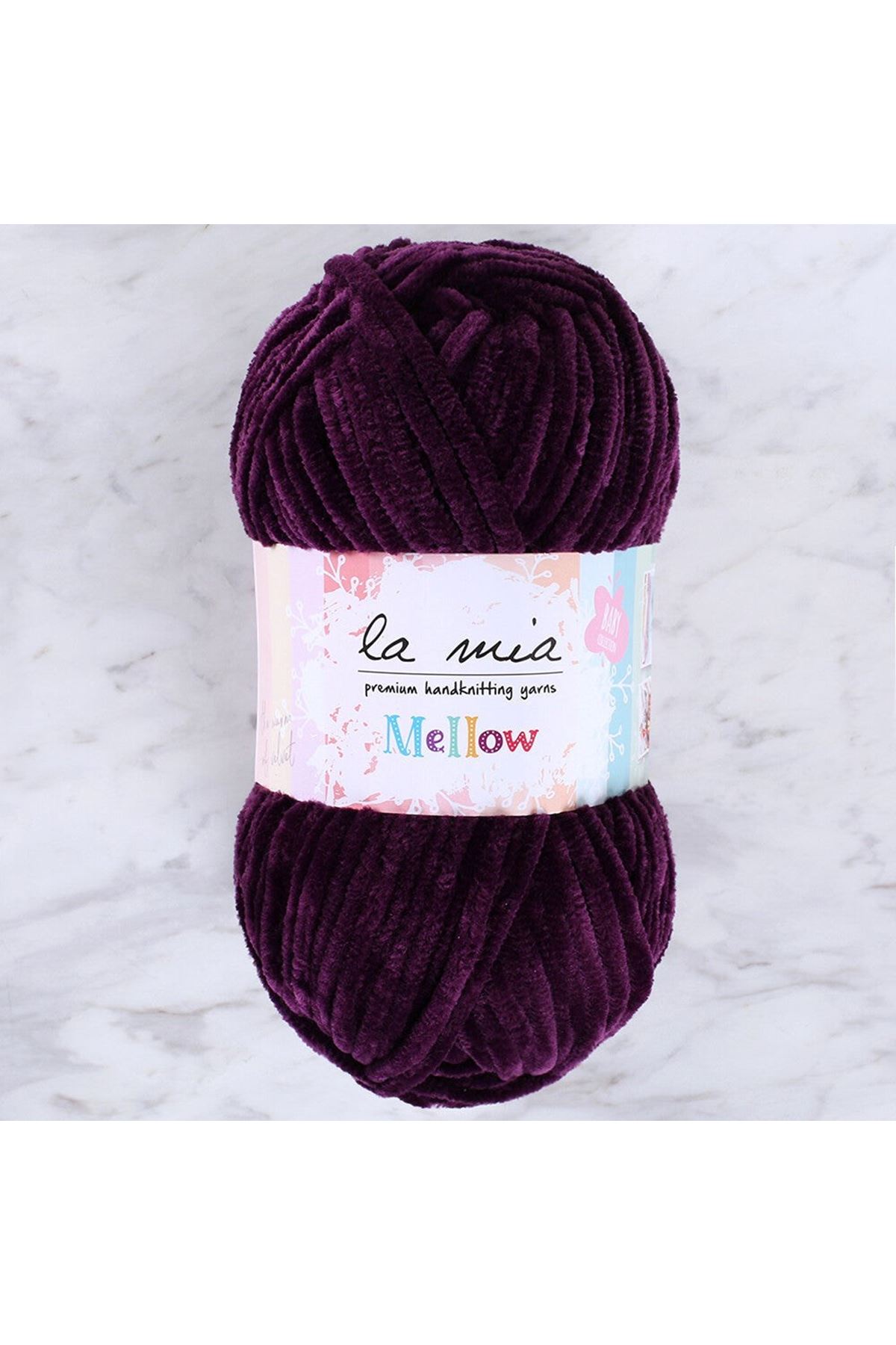 La Mia Mellow Patlıcan Moru El Örgü İpi - 915 - 34161