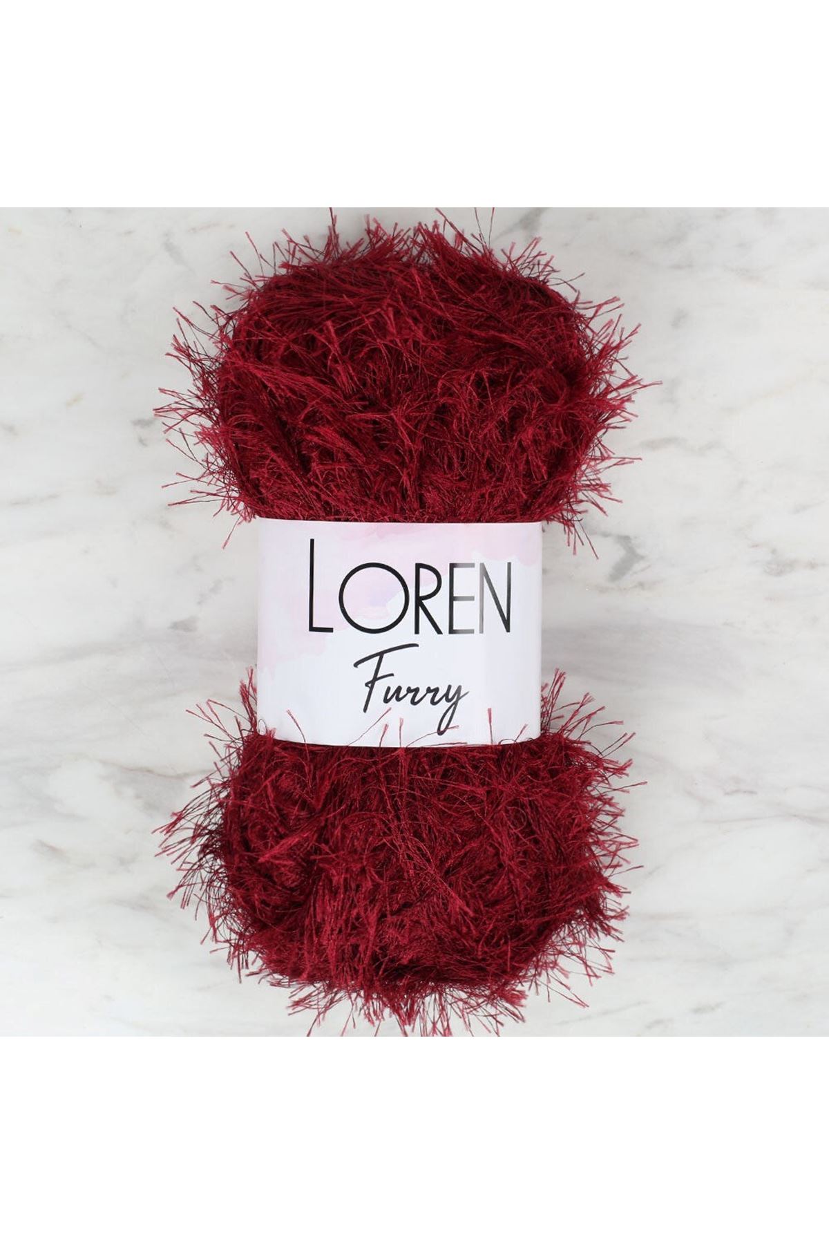 Loren Furry Bordo El Örgü İpi - RF026 - 34054