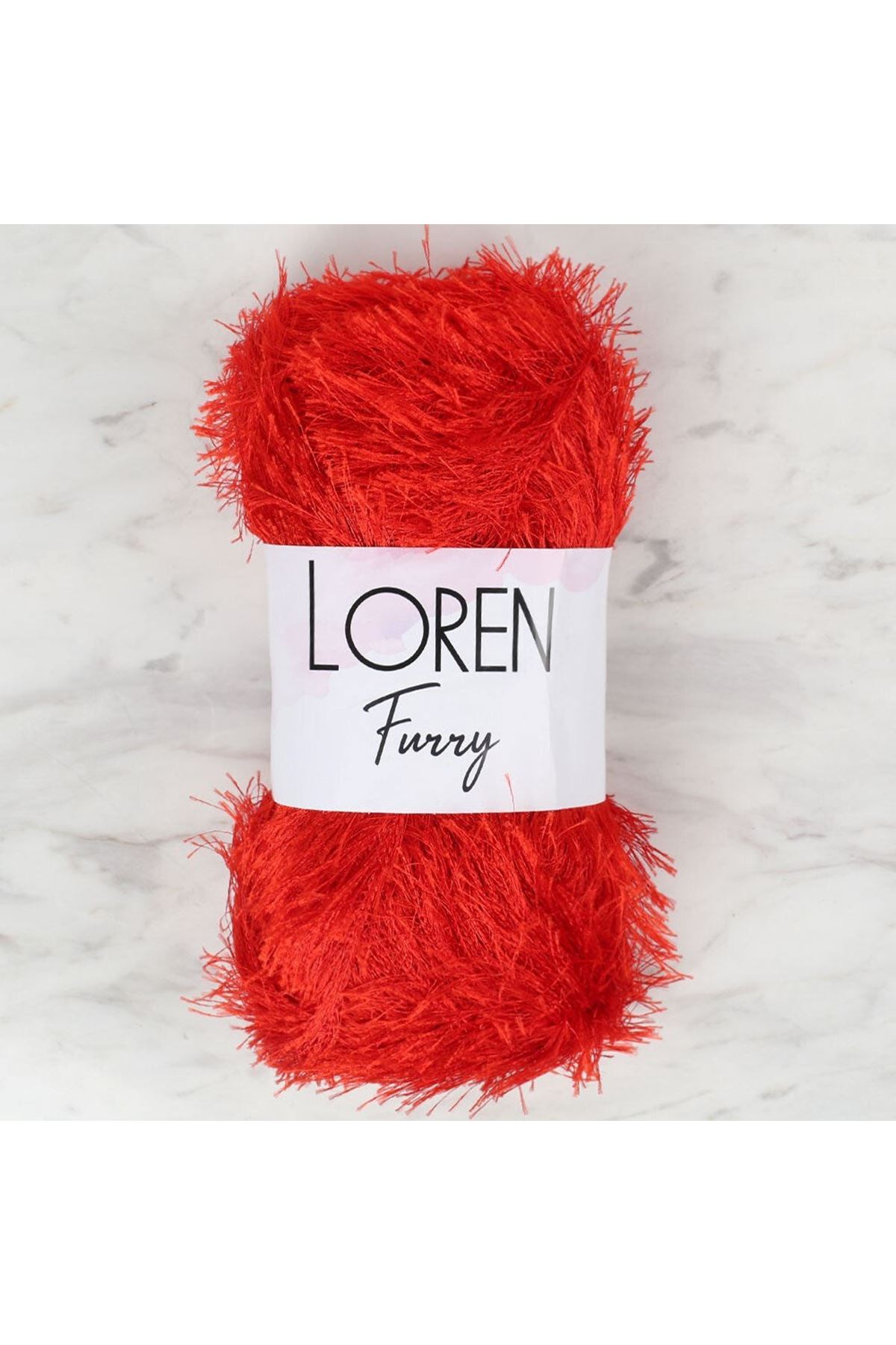 Loren Furry Kırmızı El Örgü İpi - RF025 - 34053