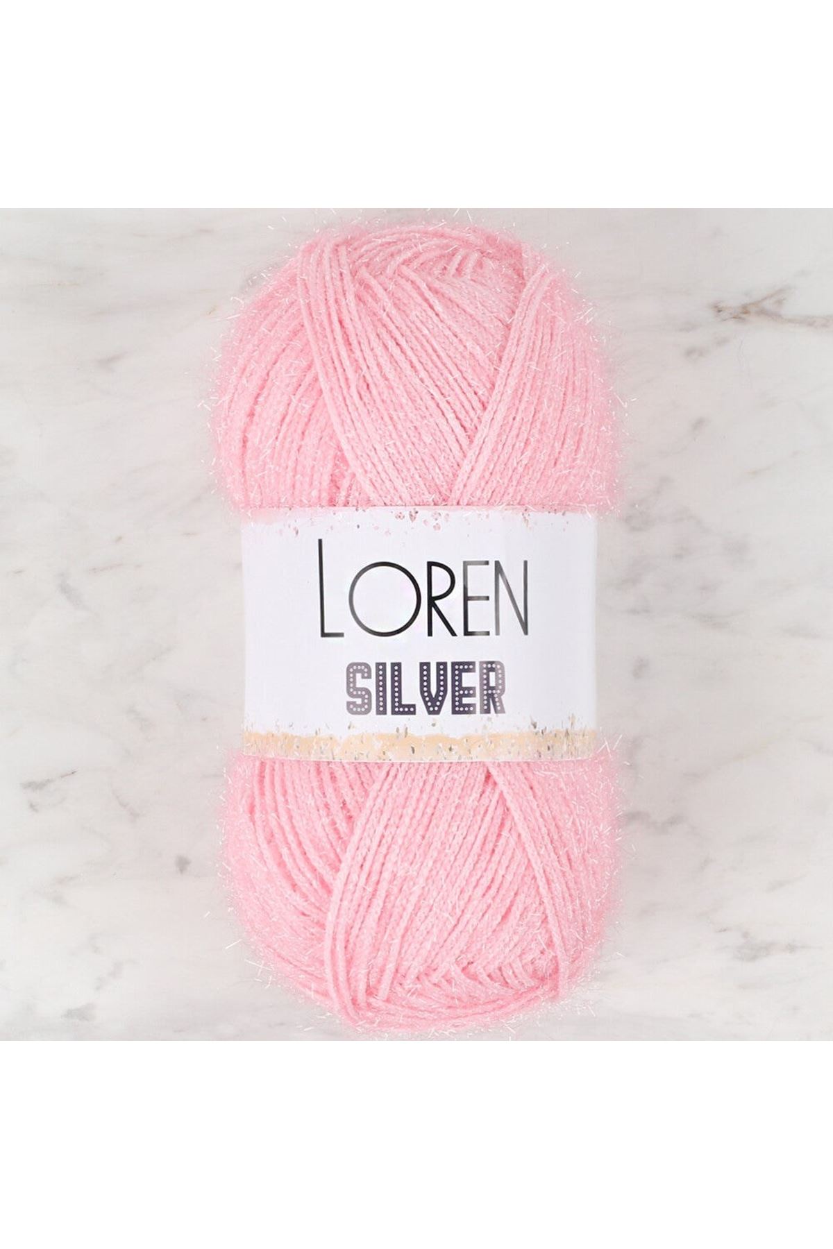 Loren Silver Toz Pembe El Örgü İpi - RS0013 - 34074