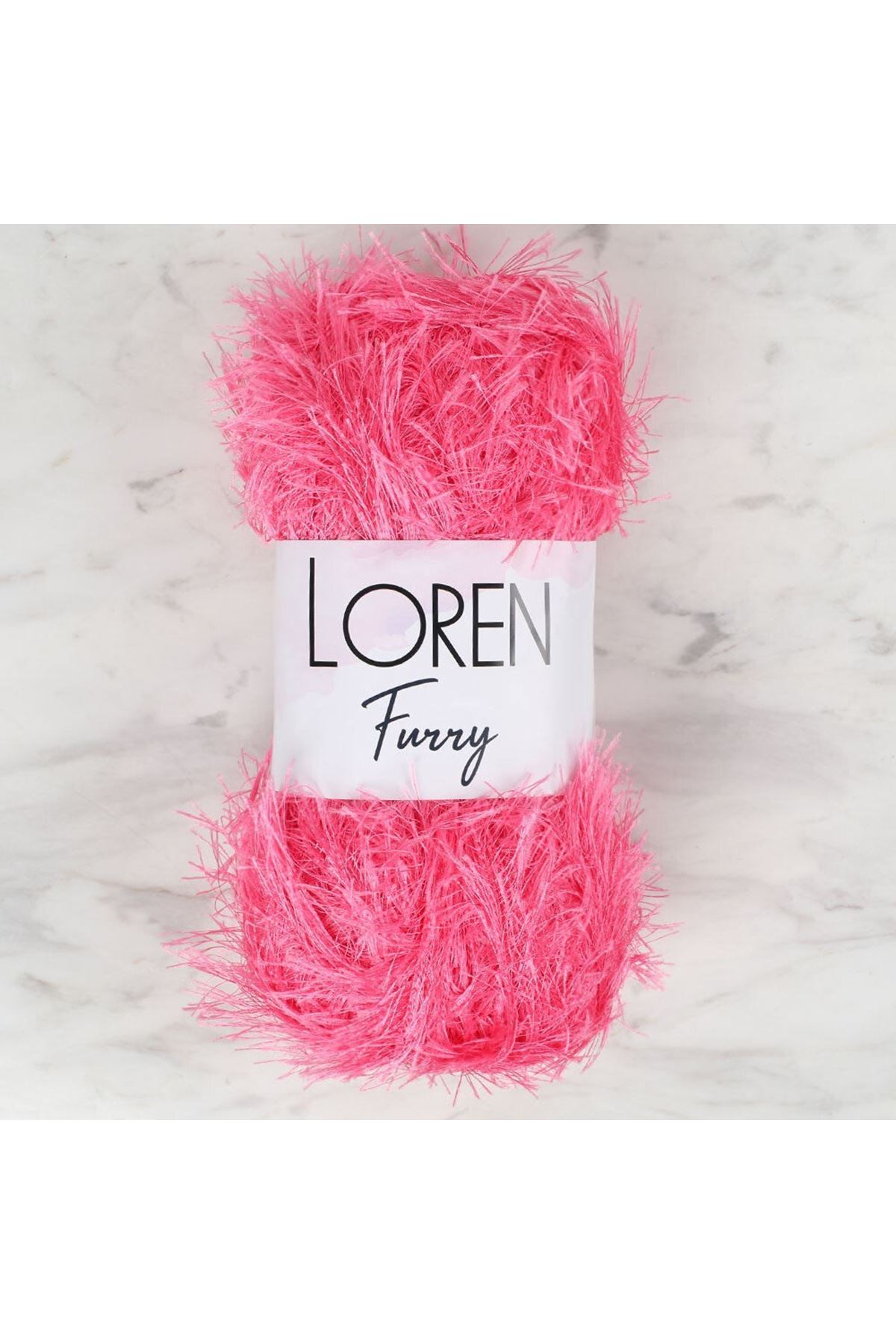 Loren Furry Koyu Pembe El Örgü İpi - RF016 - 34050