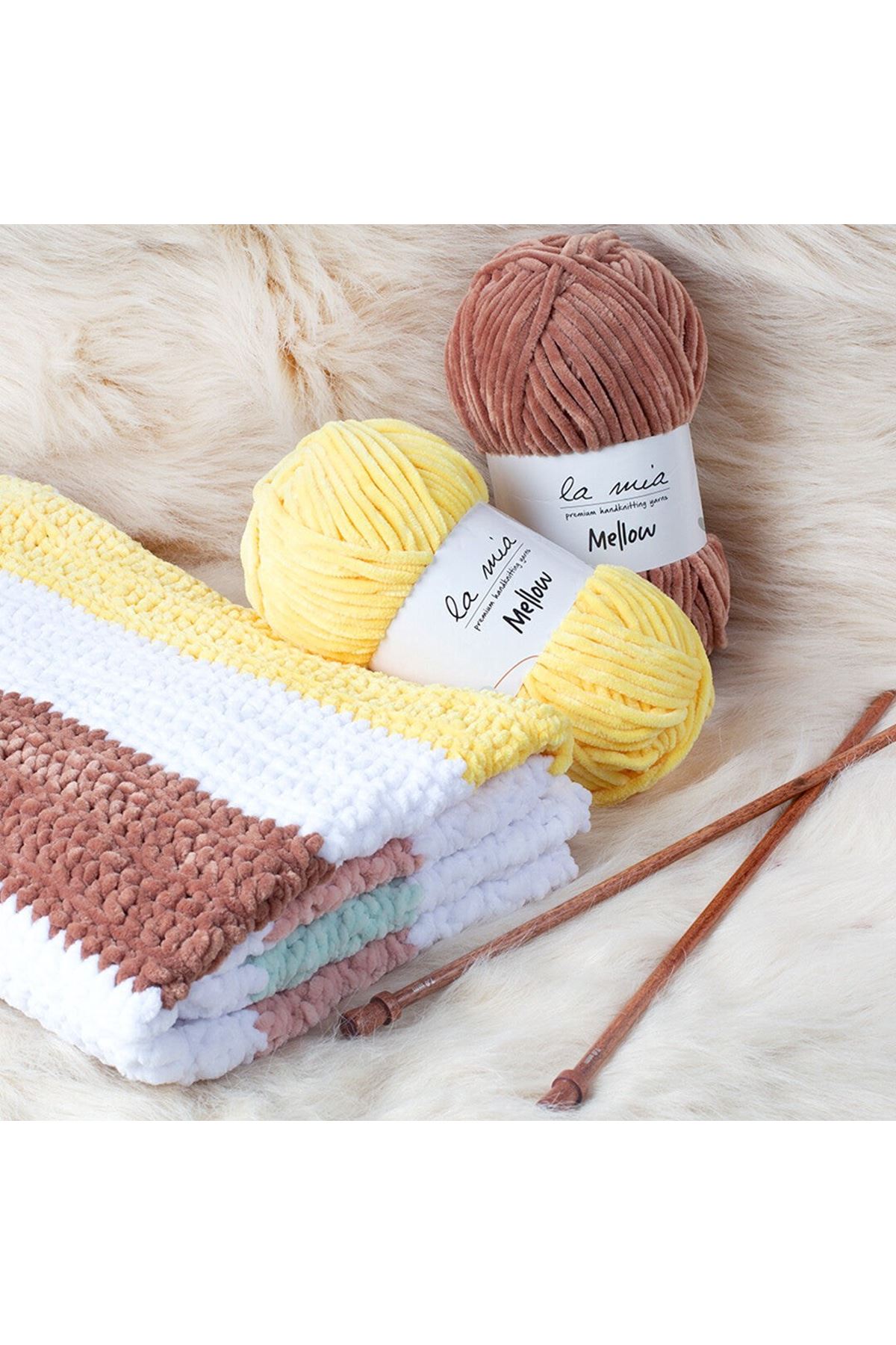 La Mia Mellow Beyaz El Örgü İpi - 901 - 34150