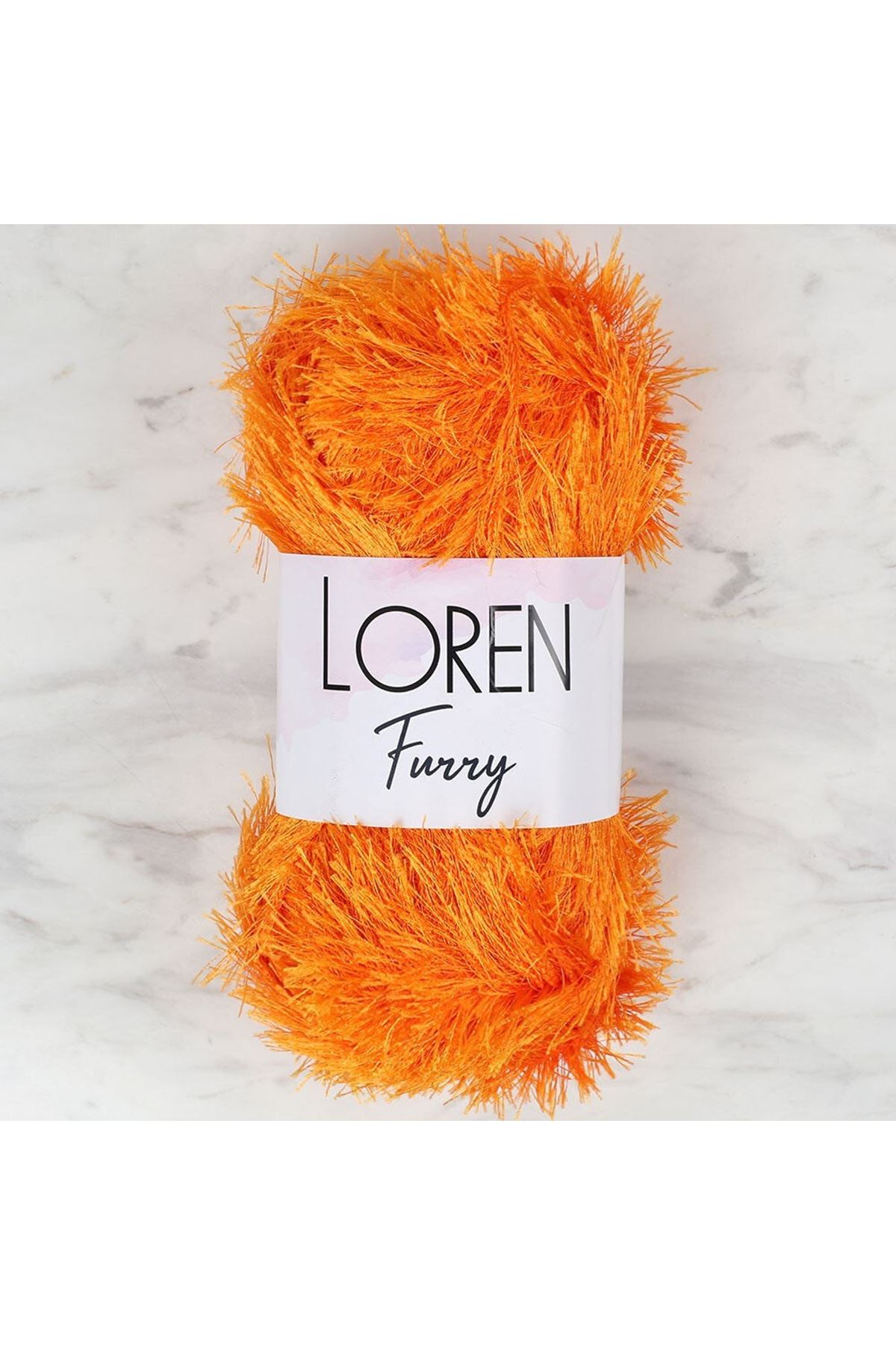 Loren Furry Turuncu El Örgü İpi - RF103 - 34065