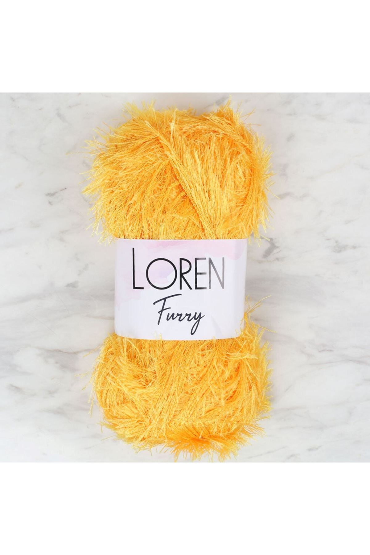 Loren Furry Hardal Sarısı El Örgü İpi - RF075 - 34063