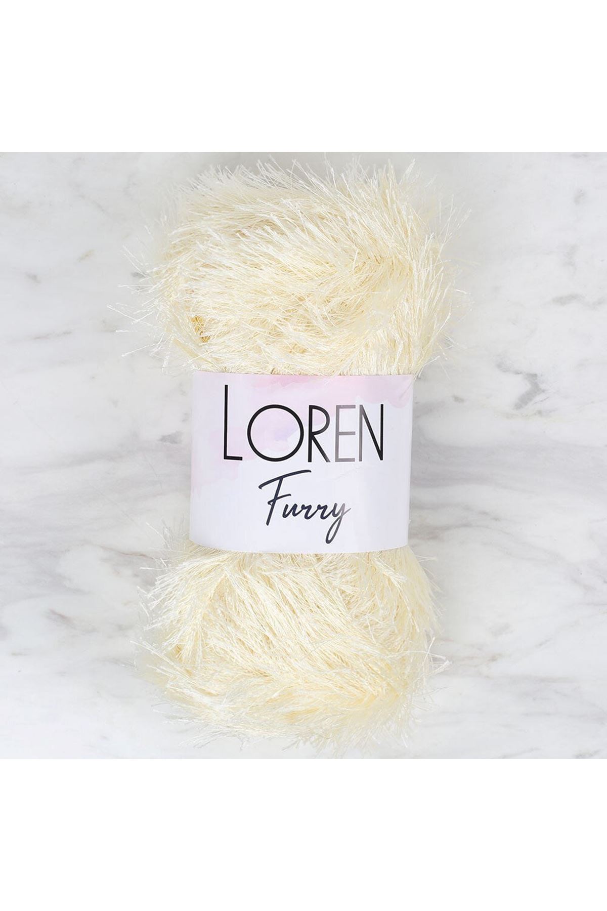 Loren Furry Krem El Örgü İpi - RF065 - 34062