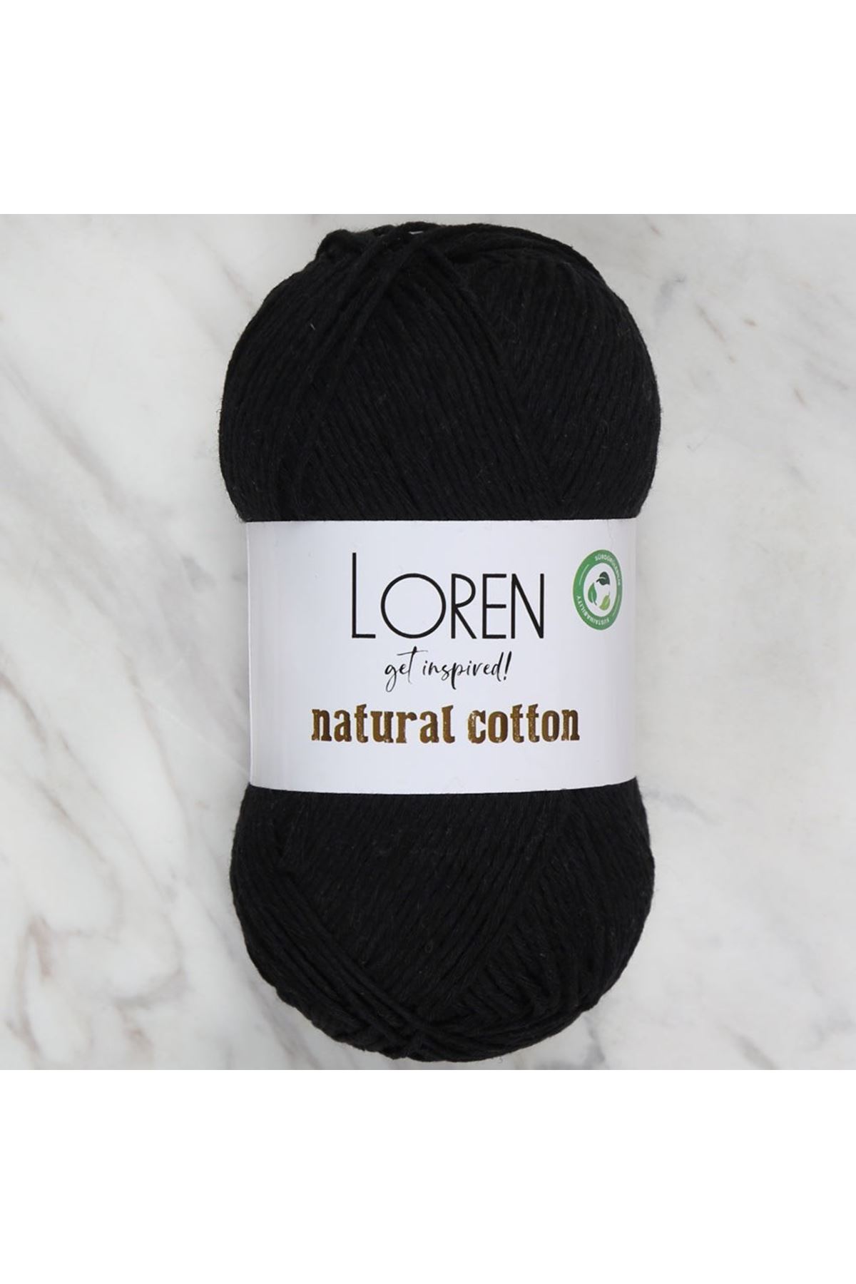 Loren Natural Cotton Siyah El Örgü İpi - R004 - 33908